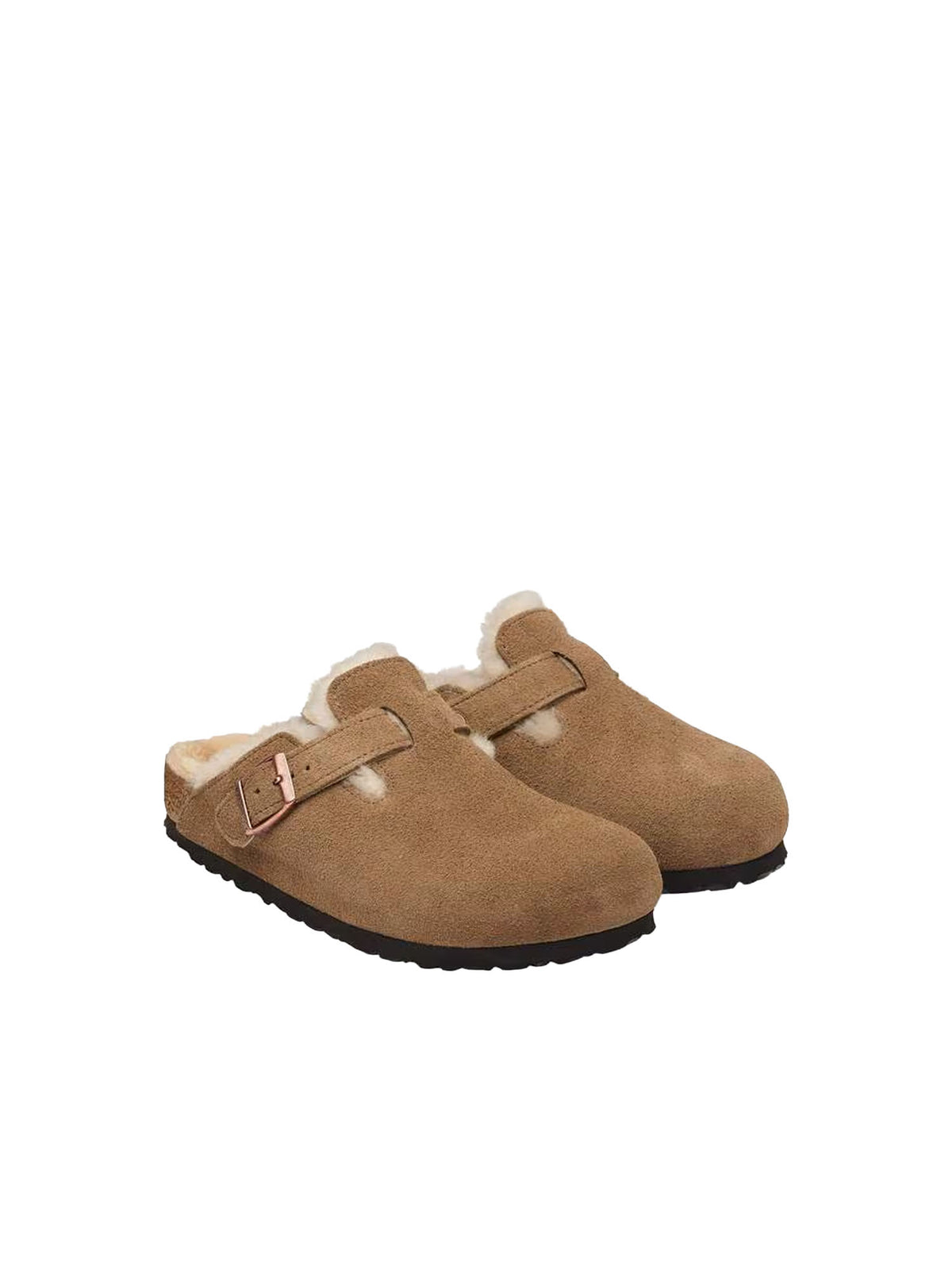 Birkenstock Boston pelliccia di agnello (Pelle scamosciata) Marrone