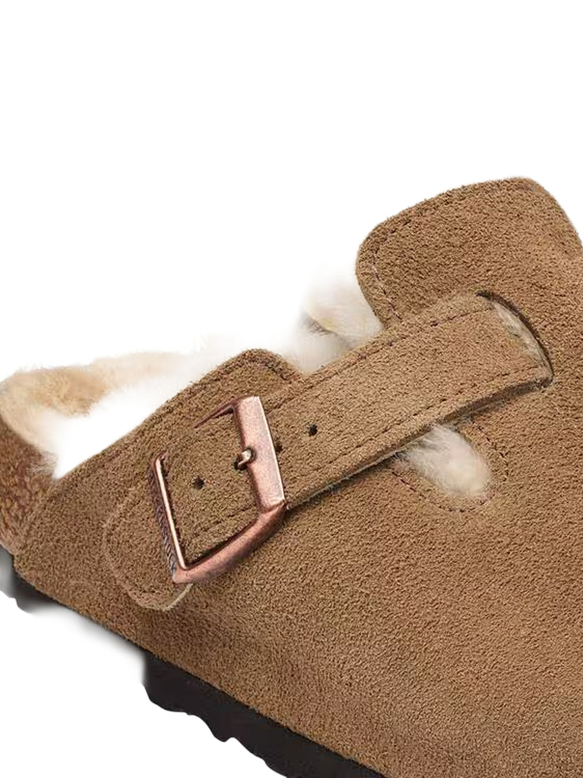 Birkenstock Boston pelliccia di agnello (Pelle scamosciata) Marrone