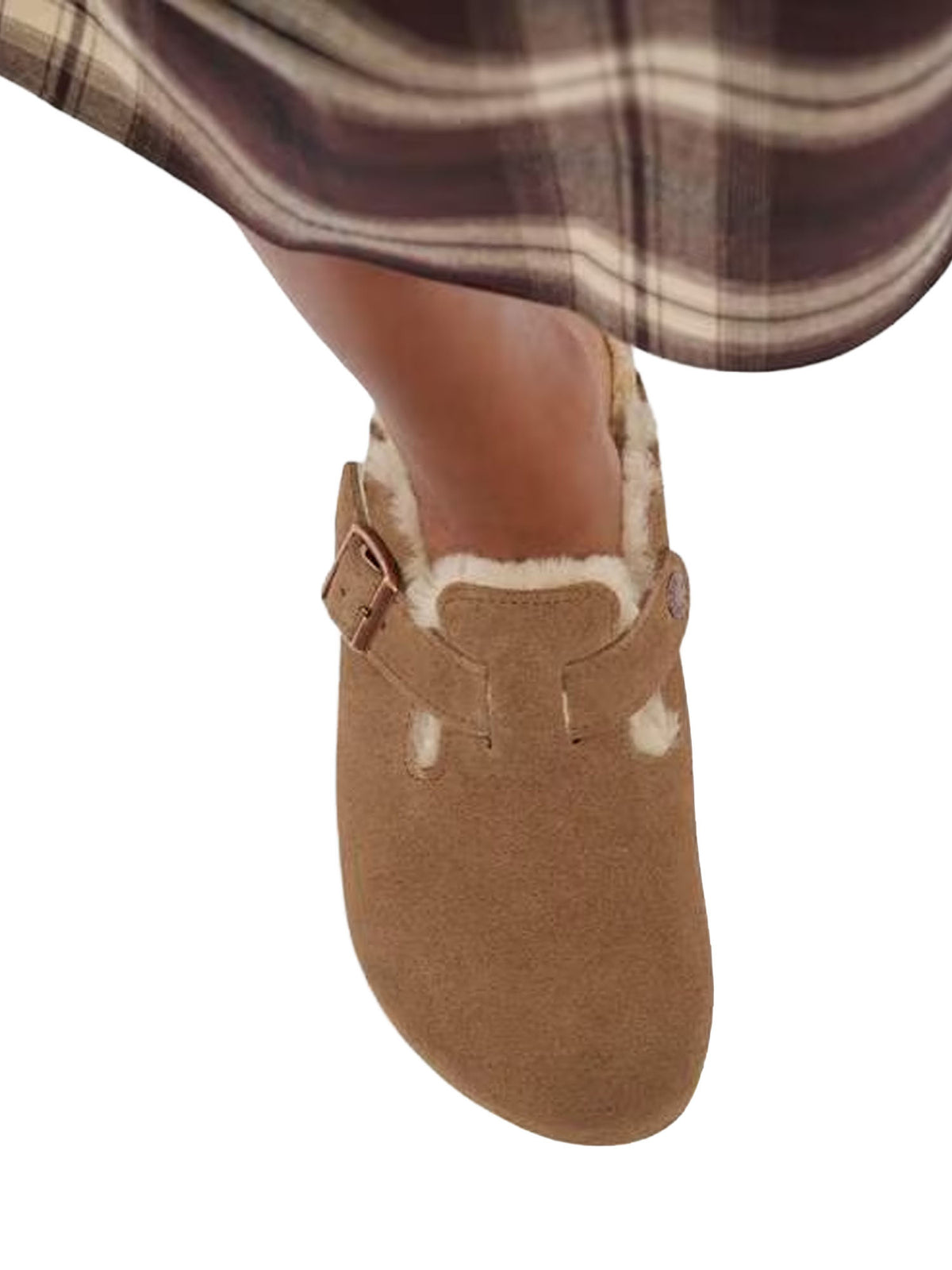 Birkenstock Boston pelliccia di agnello (Pelle scamosciata) Marrone