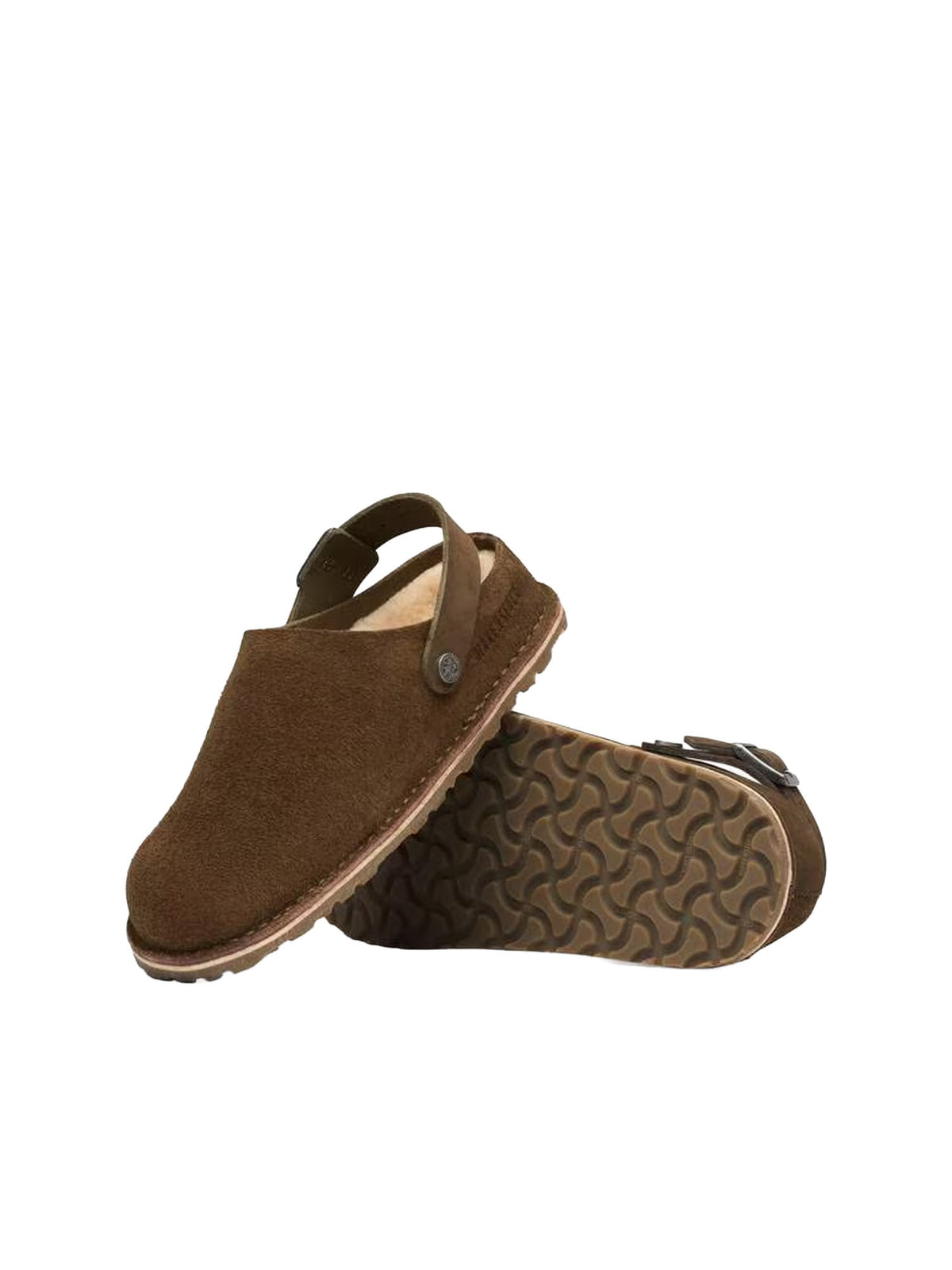 Birkenstock Lutry Premium Split Shearling Marrone