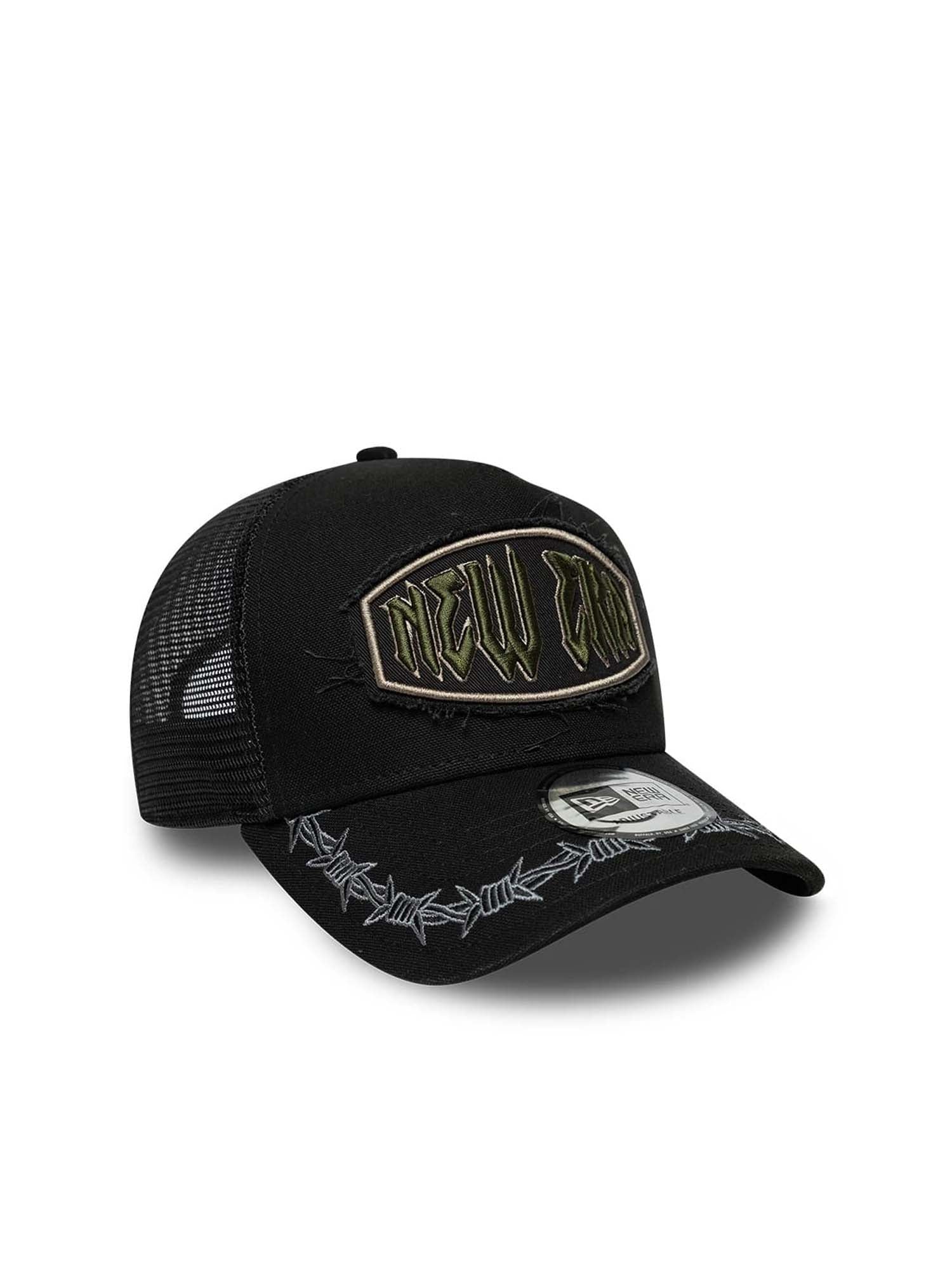 New Era Cappellino 9FORTY E-Frame Trucker New Era Distressed Patch Nero