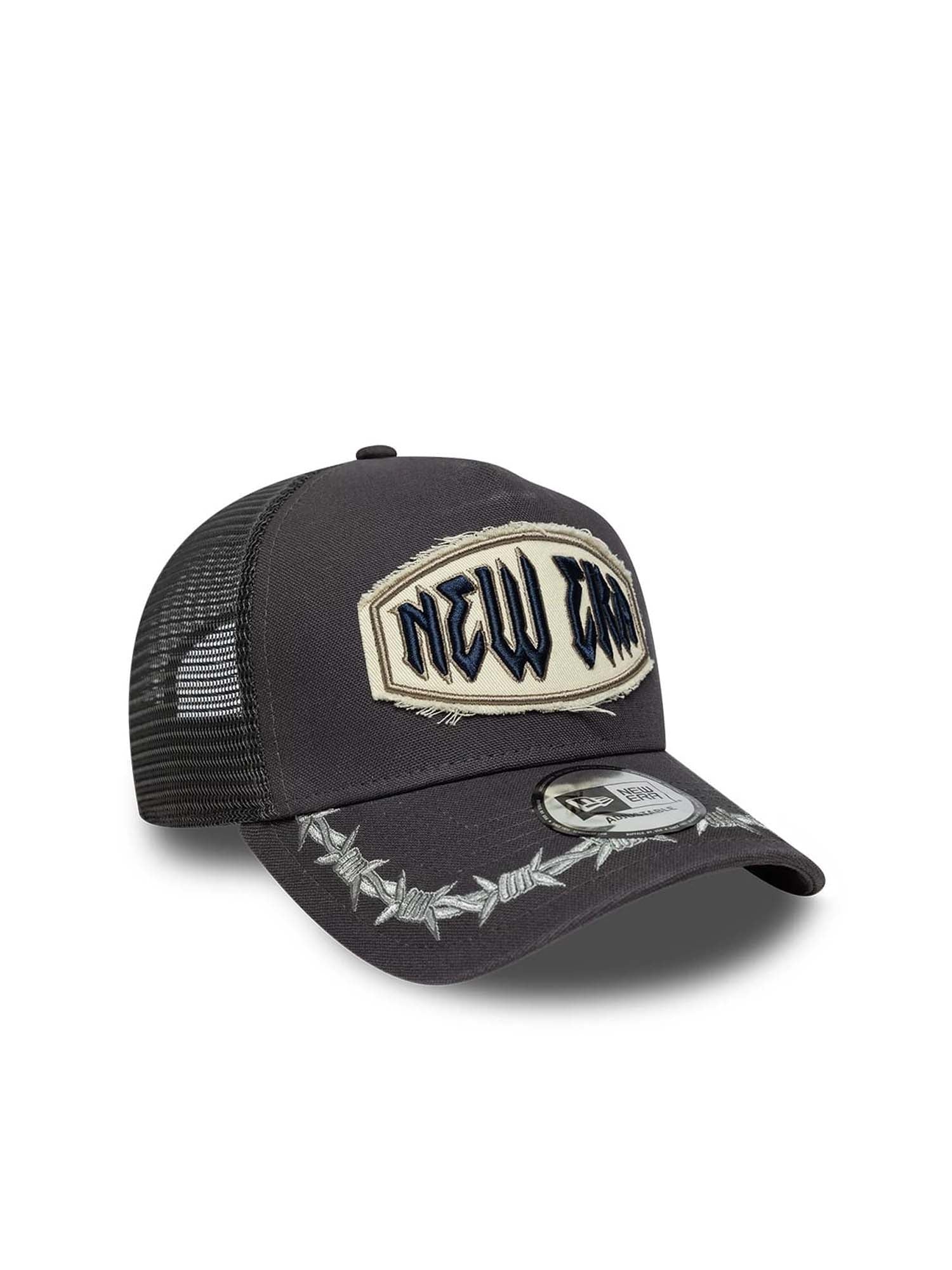New Era Cappellino 9FORTY E-Frame Trucker New Era Distressed Patch Nero