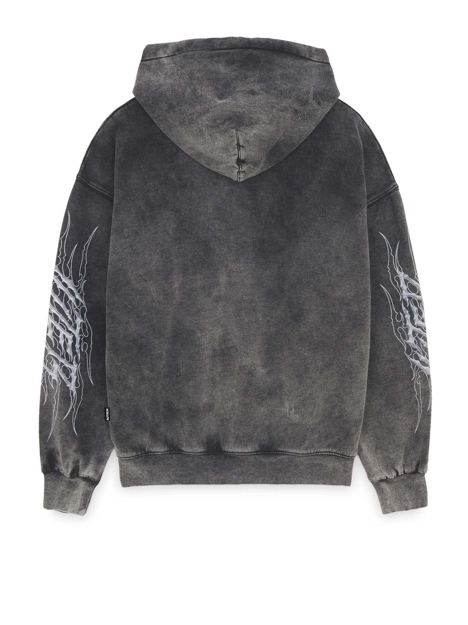 Iuter Tribal Marble Zip Hoodie Nero