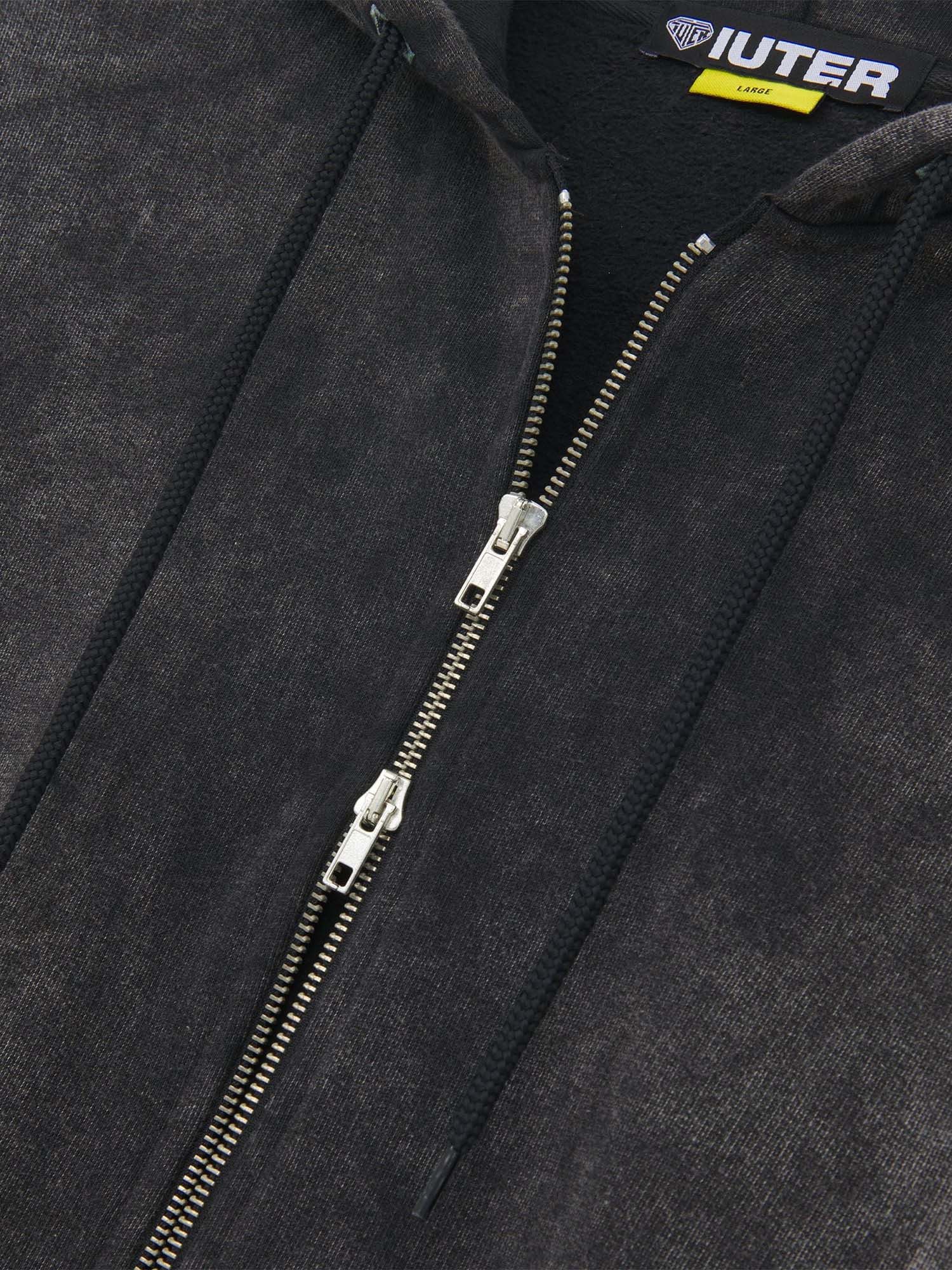 Iuter Tribal Marble Zip Hoodie Nero