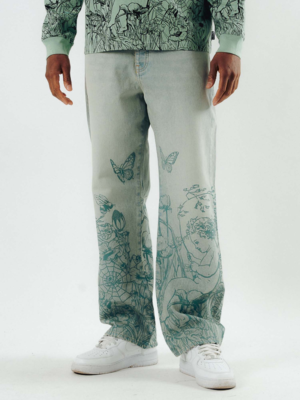 Iuter Symphony Loose Denim Pants Azzurro