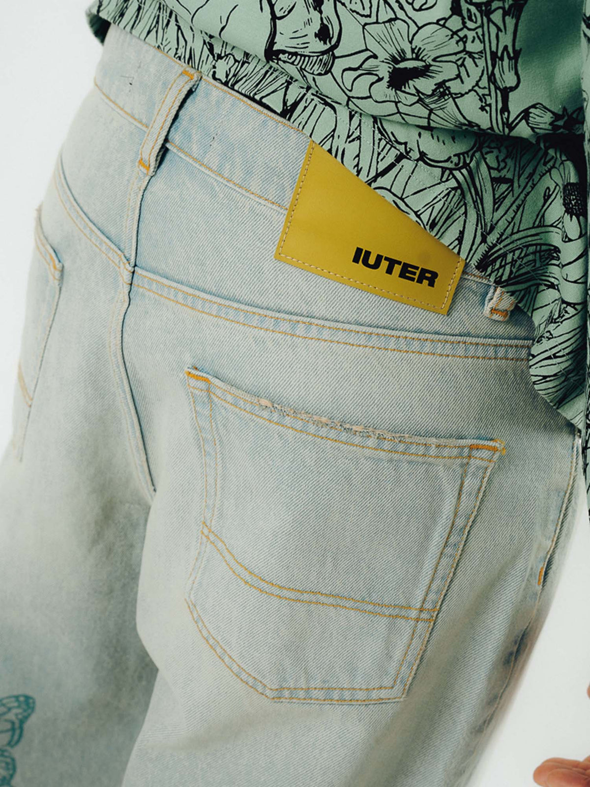 Iuter Symphony Loose Denim Pants Azzurro