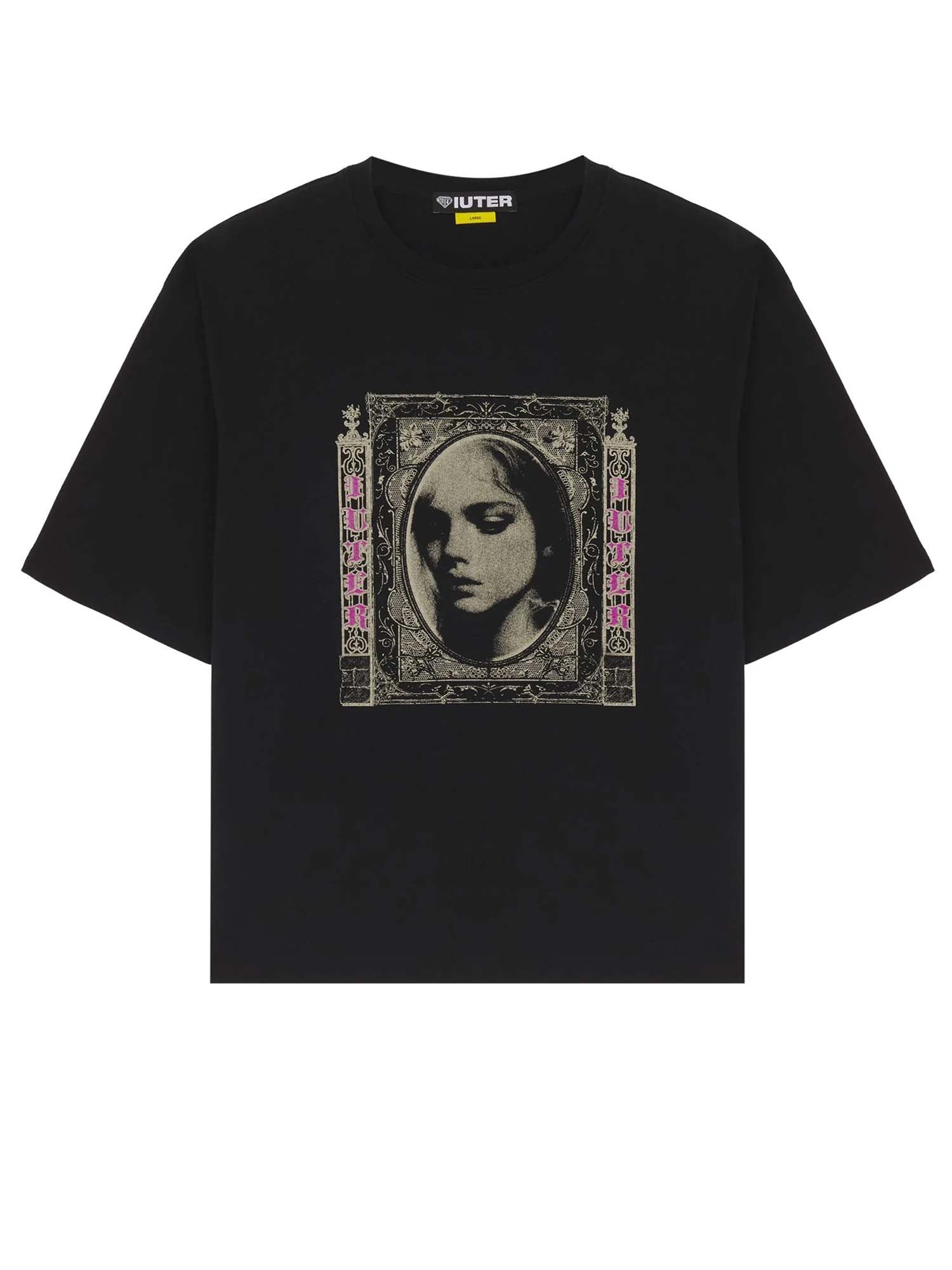 Iuter T-shirt Fallen Love Ribbed Nero