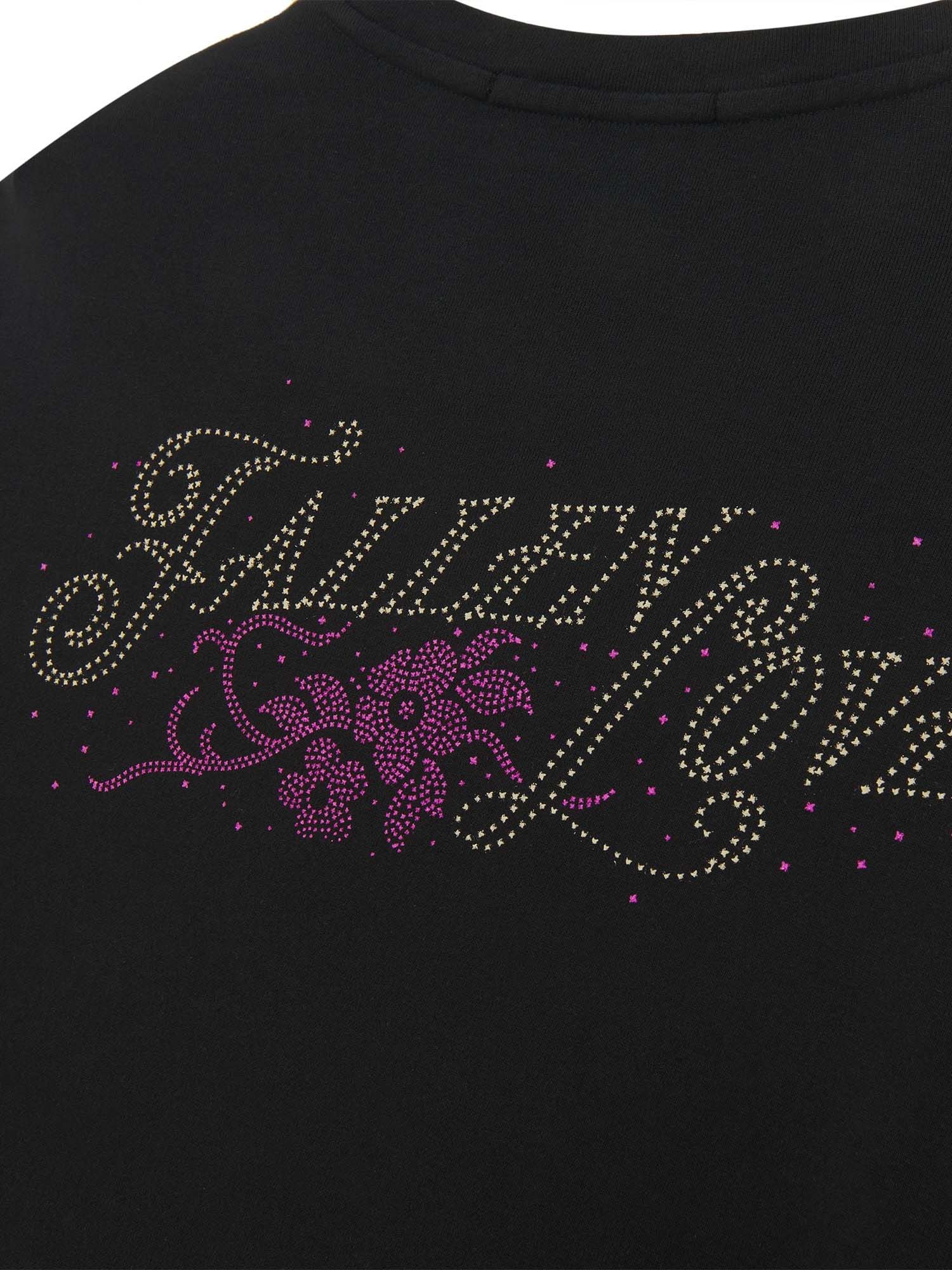 Iuter T-shirt Fallen Love Ribbed Nero