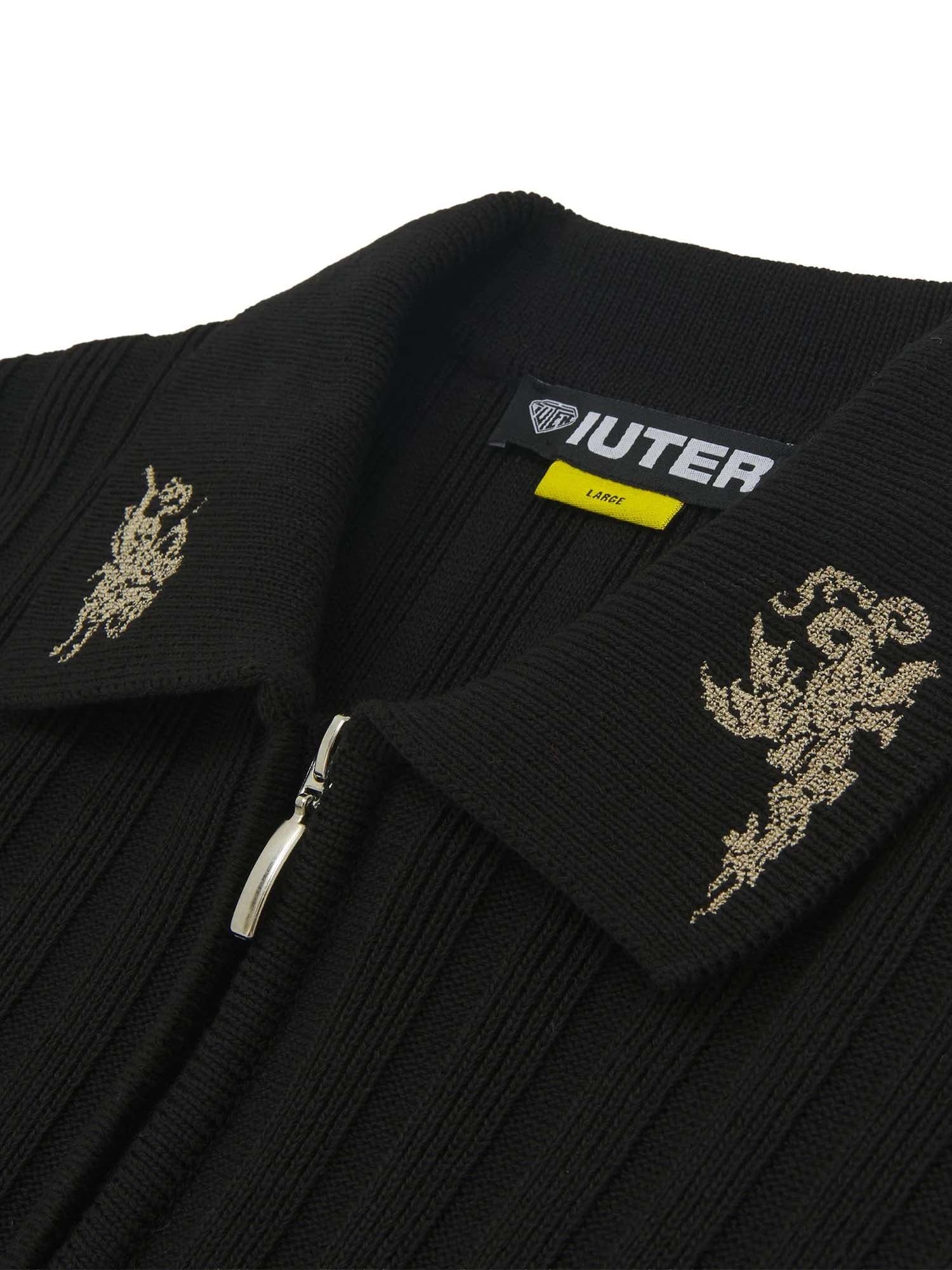 Iuter Polo Courage Half Zip Knit Nero