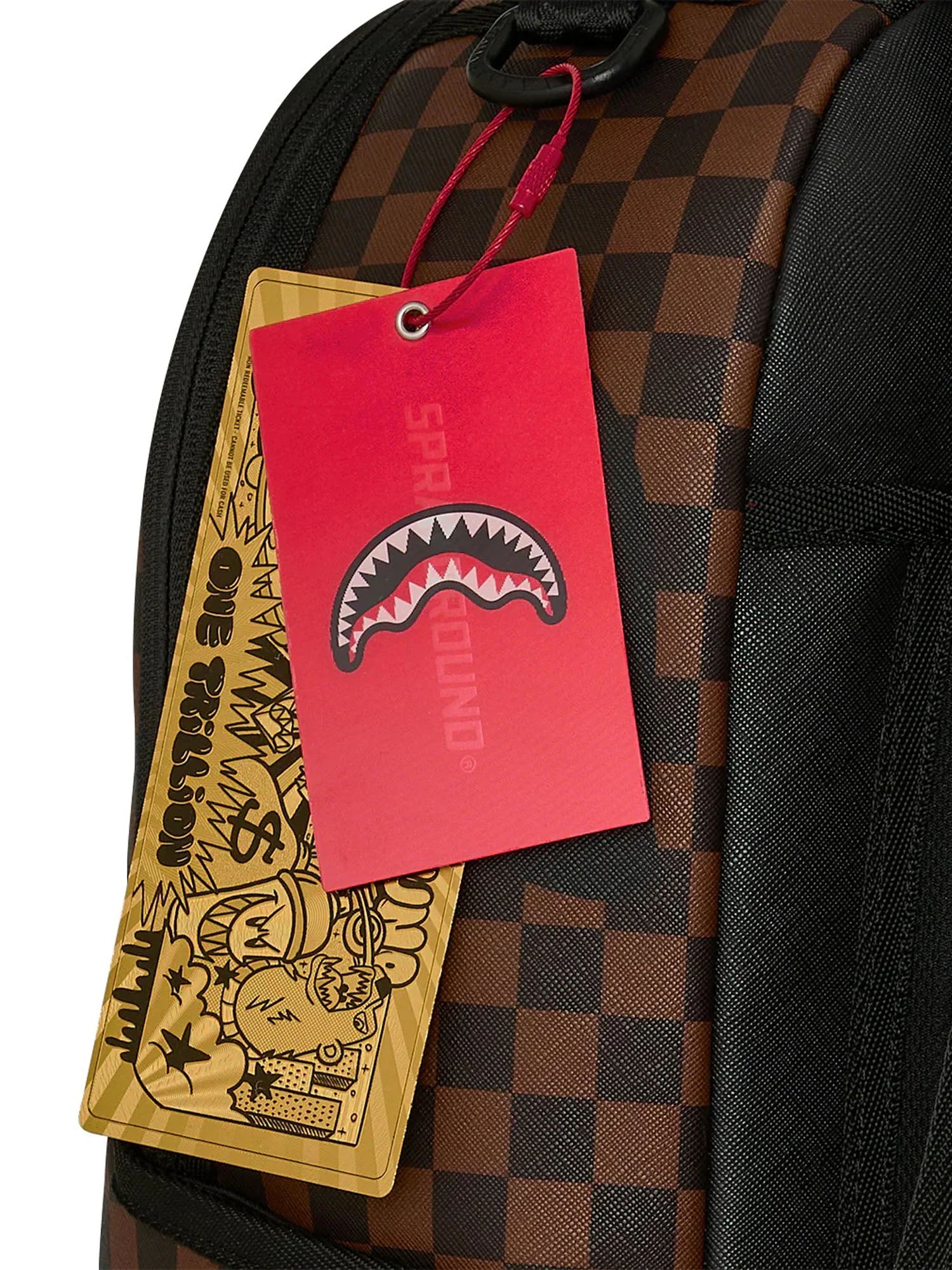 Sprayground Claw Tear Check Marrone