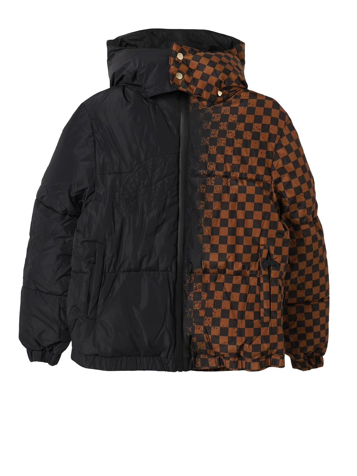 Sprayground checkered down jacket bambino Nero