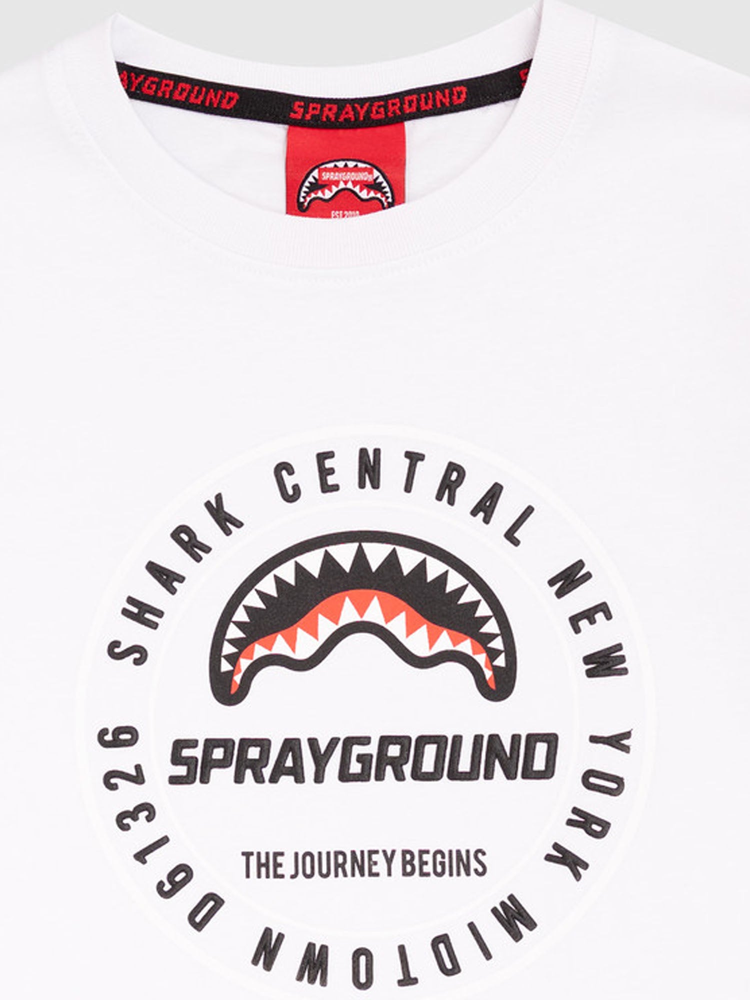 Sprayground T-shirt Shark Central Bambino Bianco