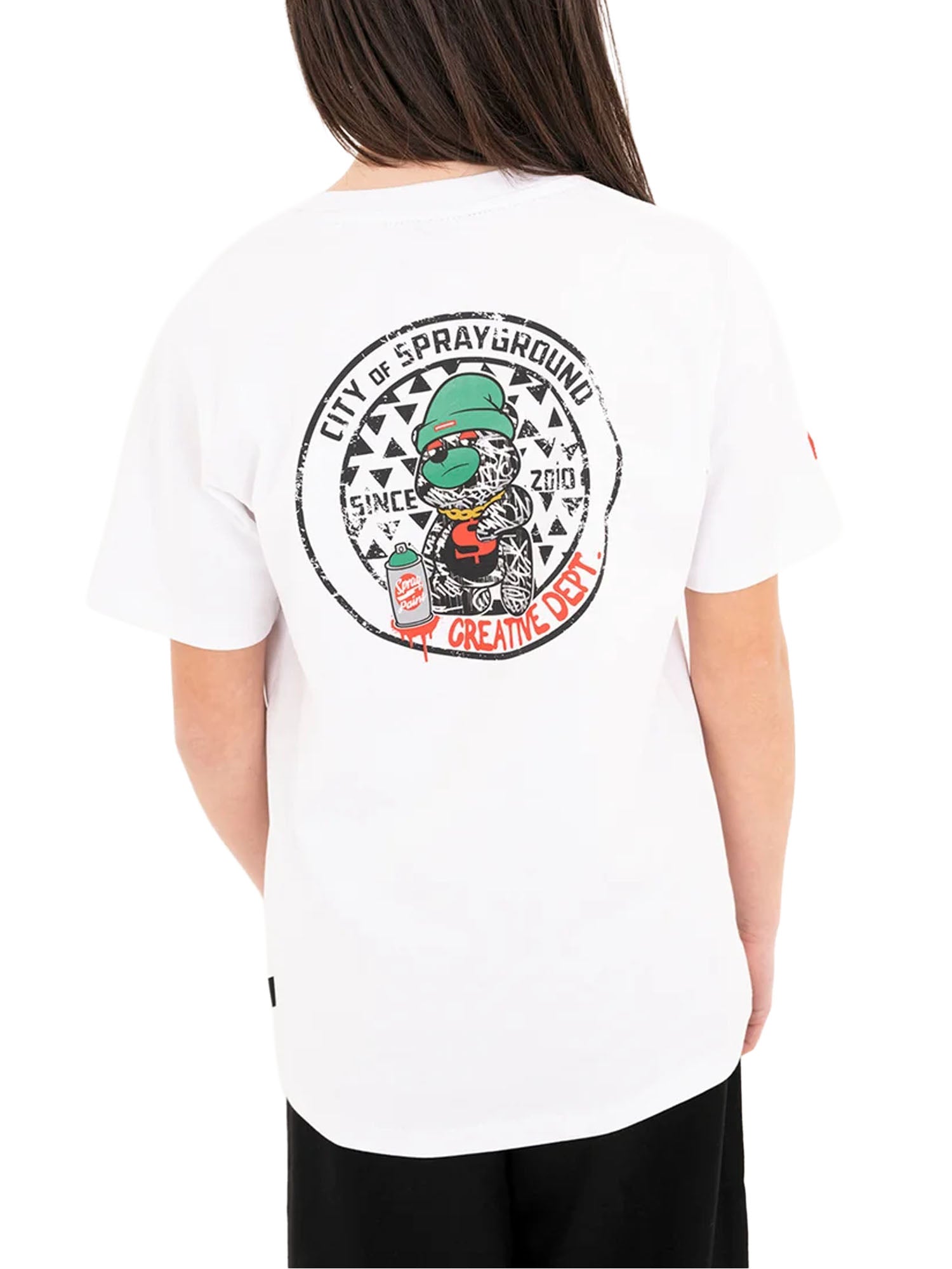 Sprayground Creative Dept Regular T-Shirt bambino Bianco