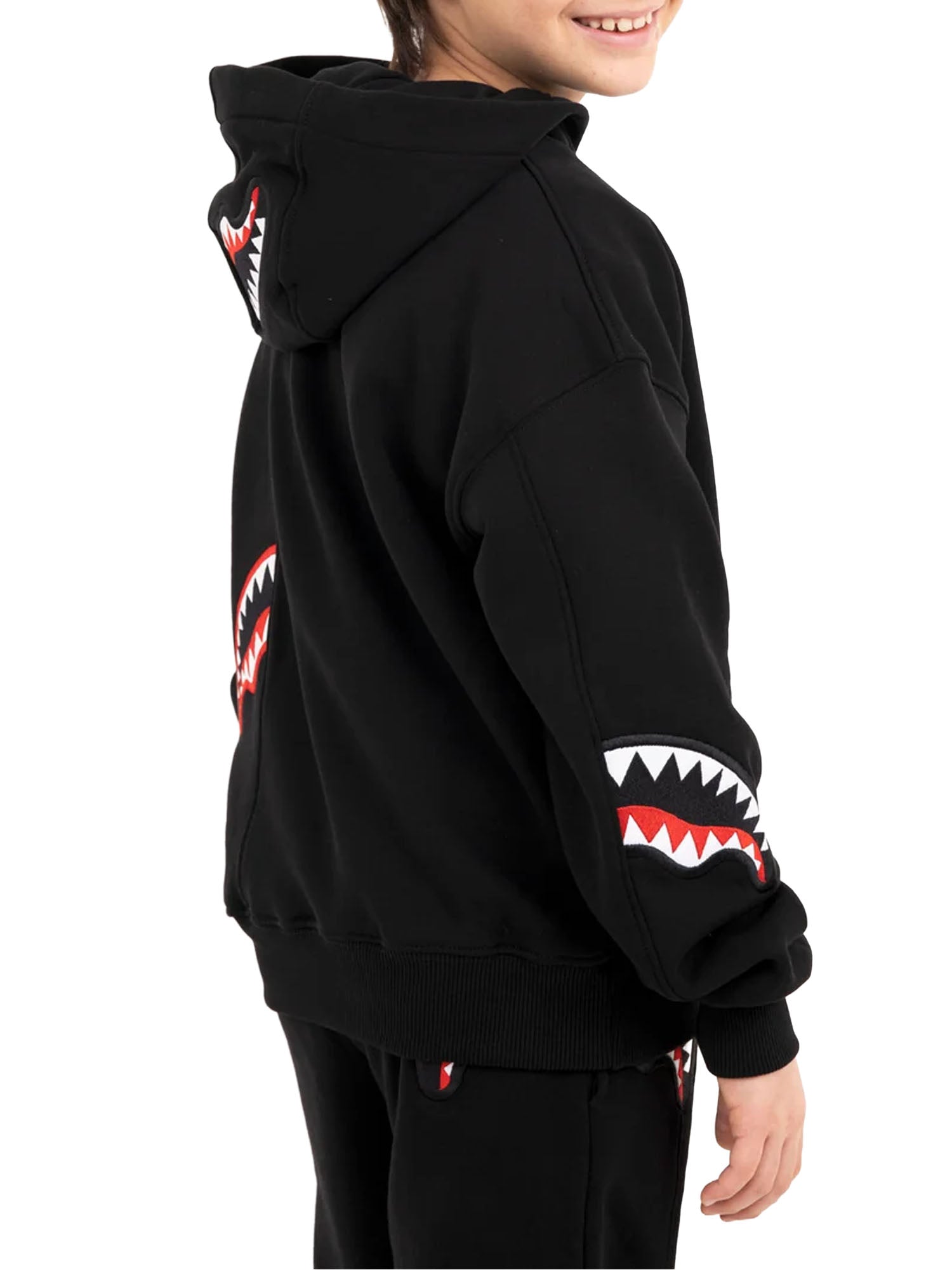Sprayground Shark Patches Perfect Hoodie bambino Nero
