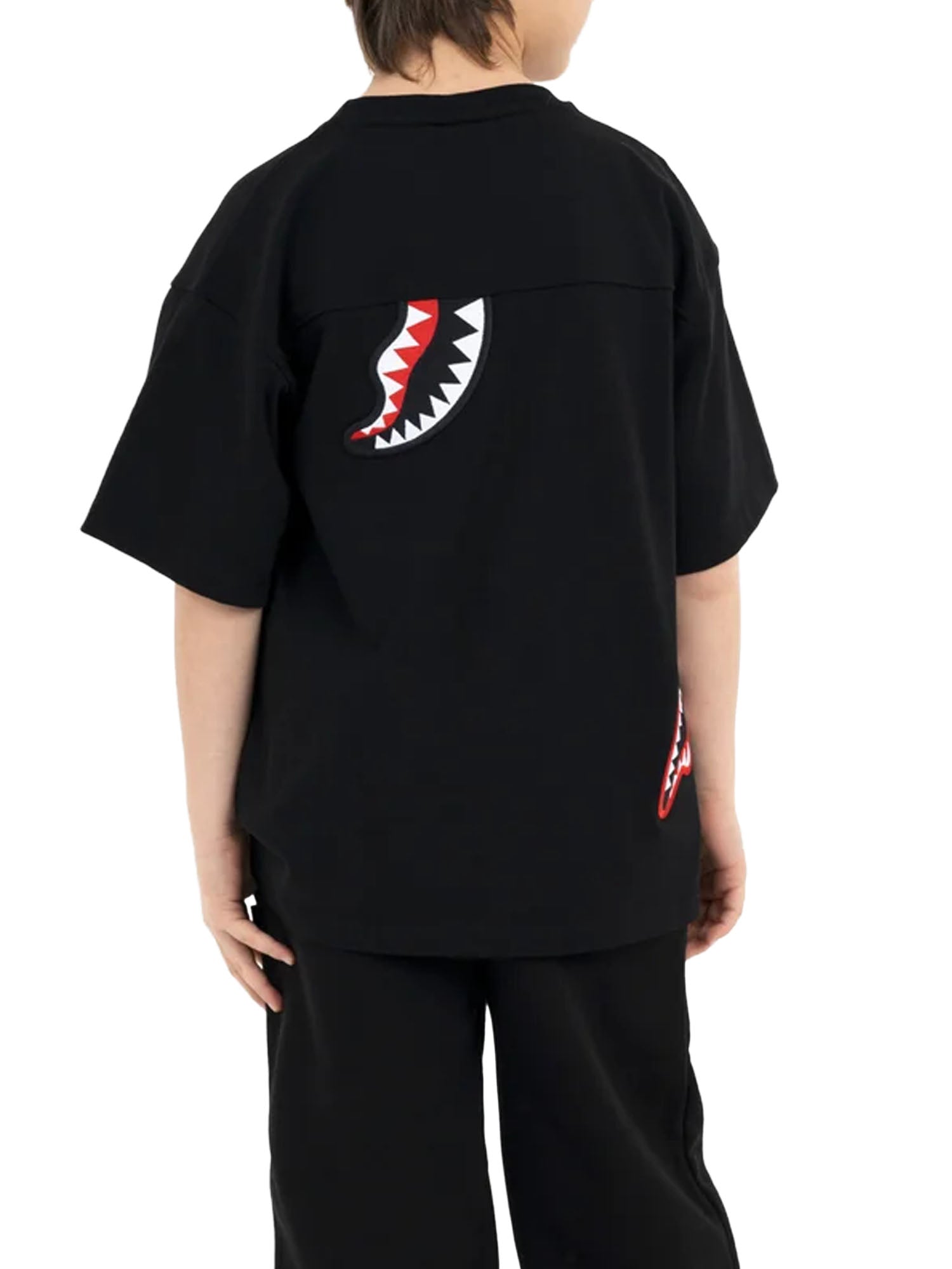 Sprayground Shark Patches Over T-Shirt bambino Nero