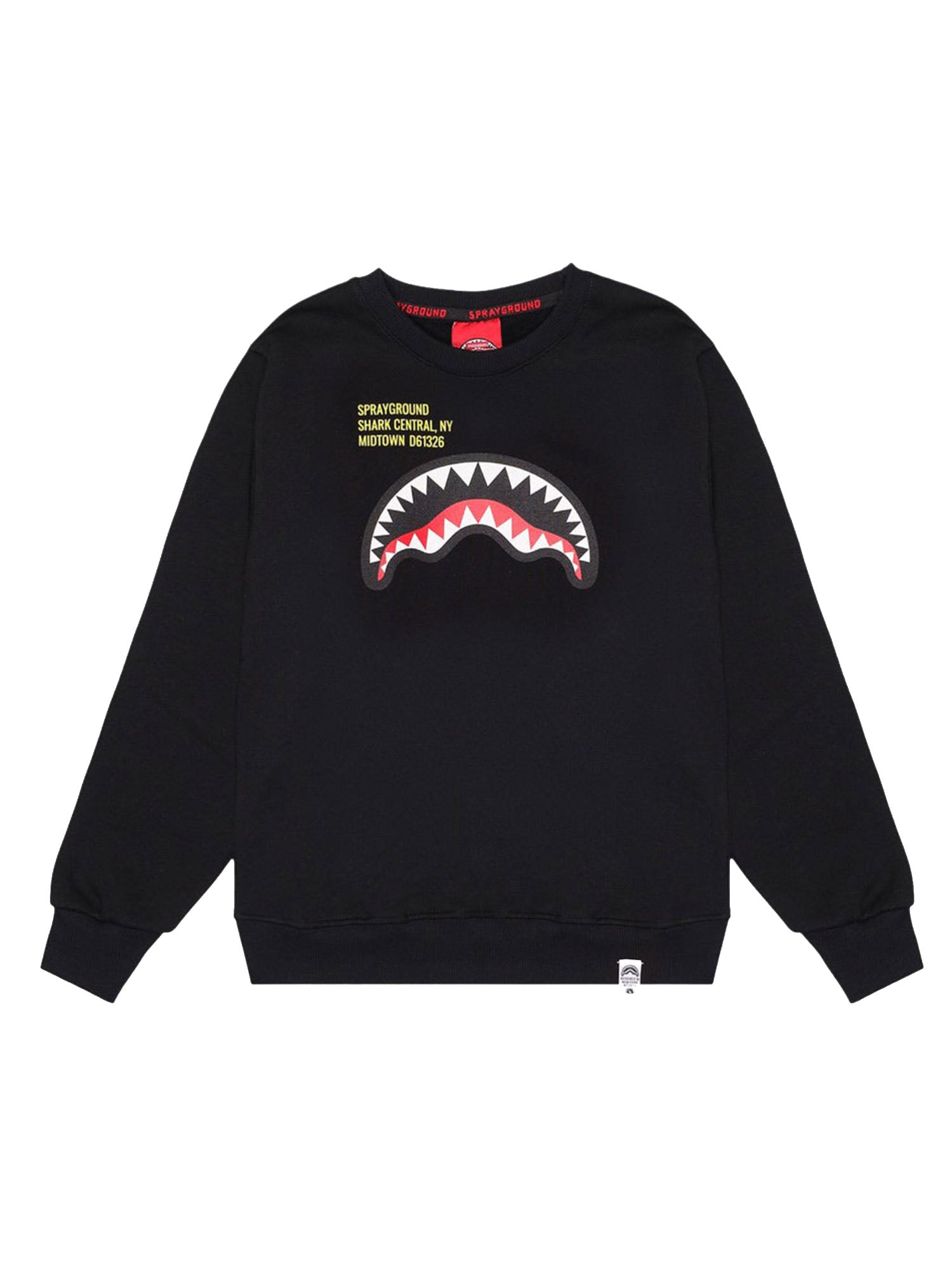 Sprayground Shark Basic Blk Regular Crewneck bambino Nero