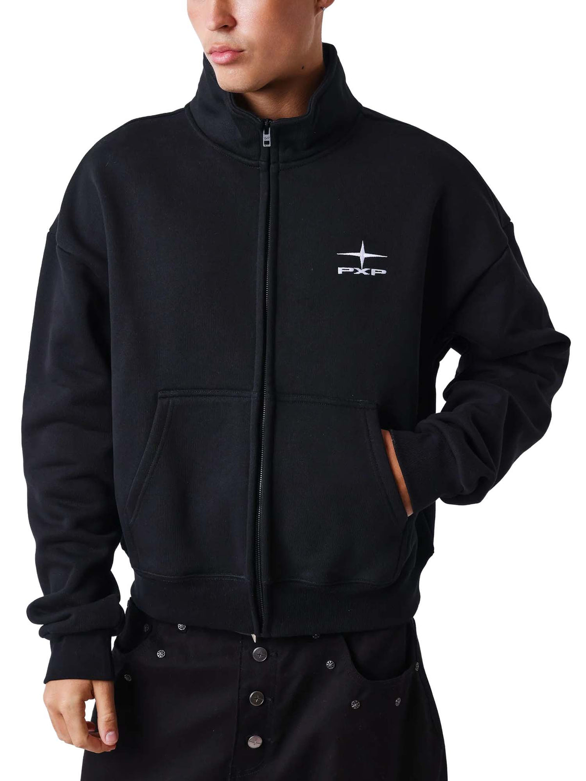Project X Paris Felpa con zip e collo alto Essentials Nero