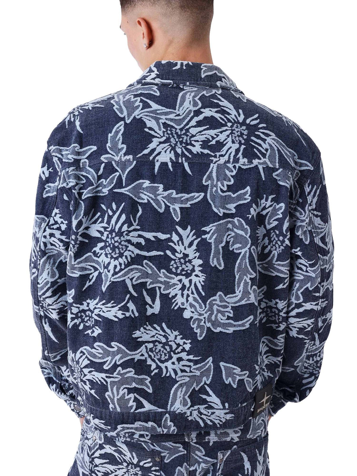 Project X Paris Giacca in denim jacquard floreale Blu