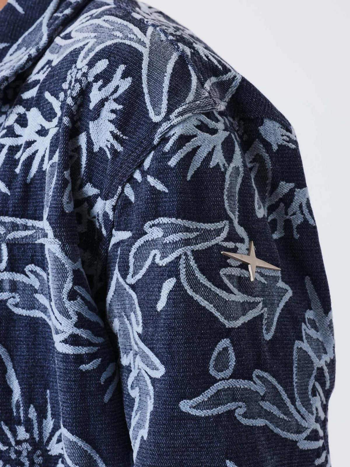 Project X Paris Giacca in denim jacquard floreale Blu