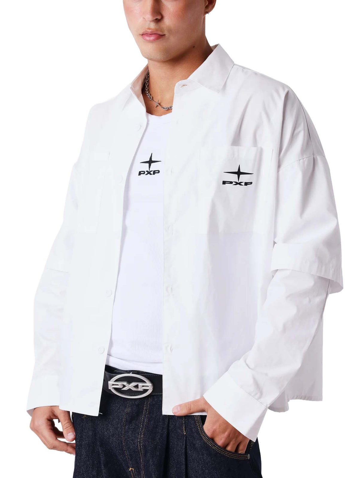 Project X Paris Camicia doppia manica elegante Bianco