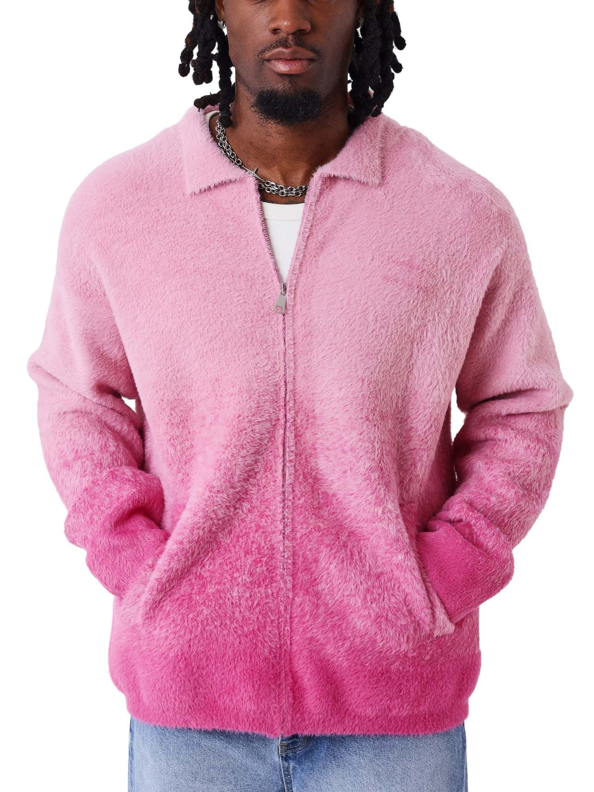Project X Paris Gilet collo polo in mohair mountain Rosa