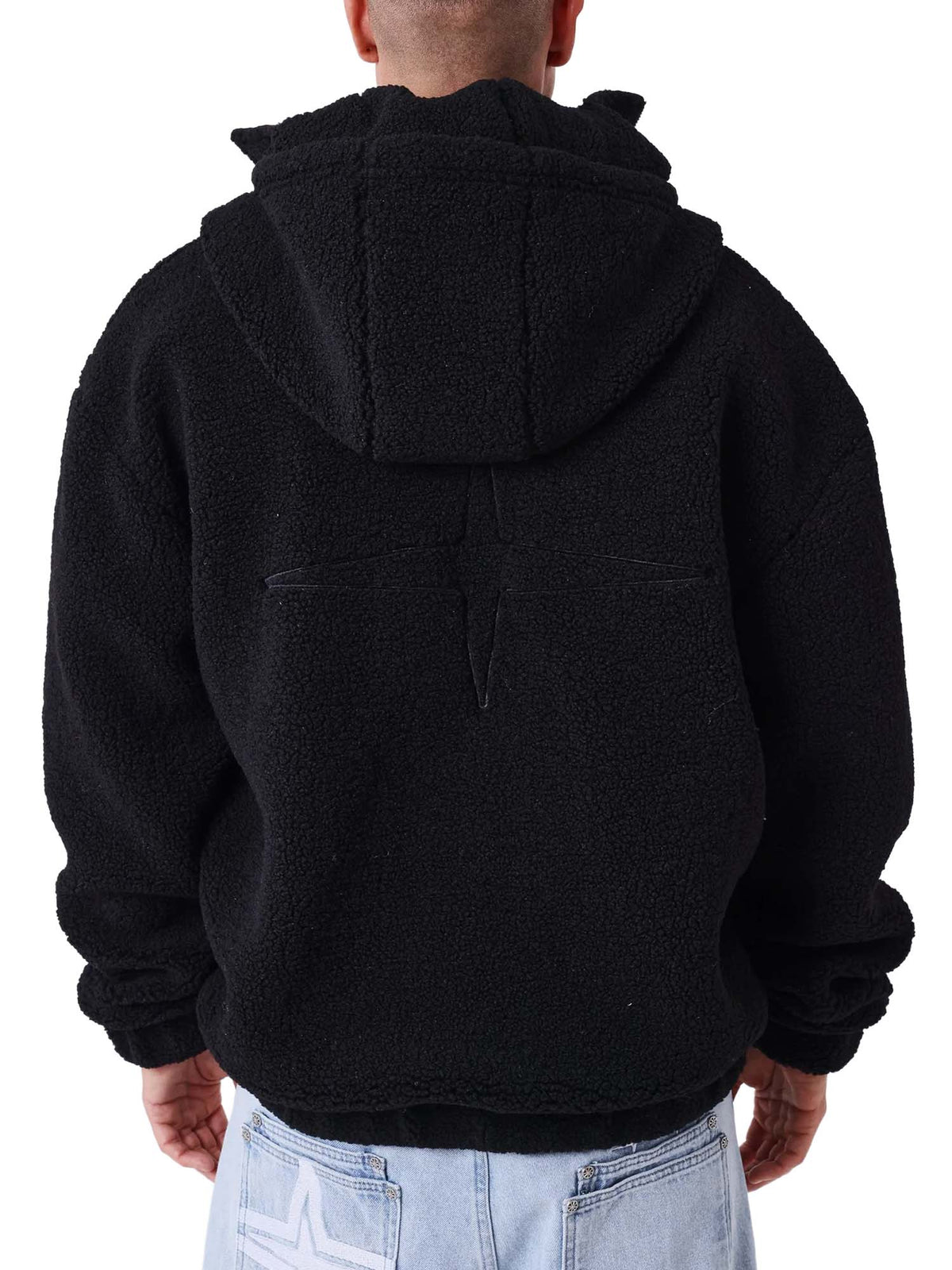 Project X Paris Giacca con zip in sherpa con doppio cappuccio Mountain Nero