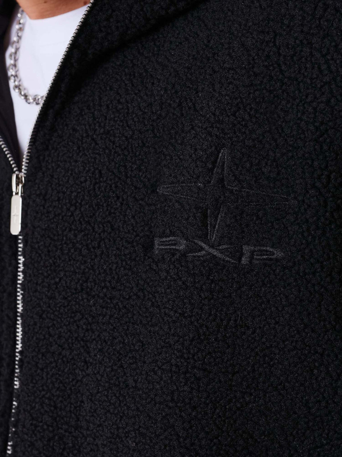 Project X Paris Giacca con zip in sherpa con doppio cappuccio Mountain Nero