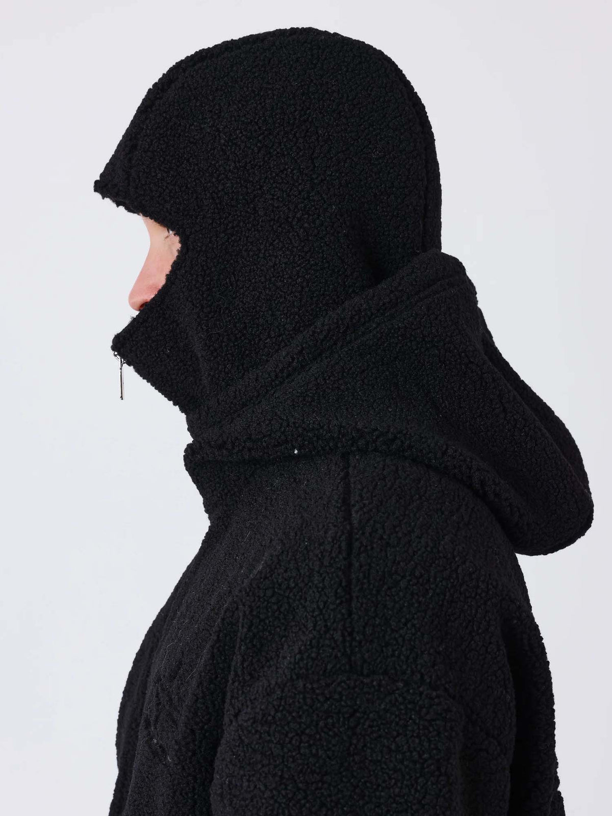 Project X Paris Giacca con zip in sherpa con doppio cappuccio Mountain Nero