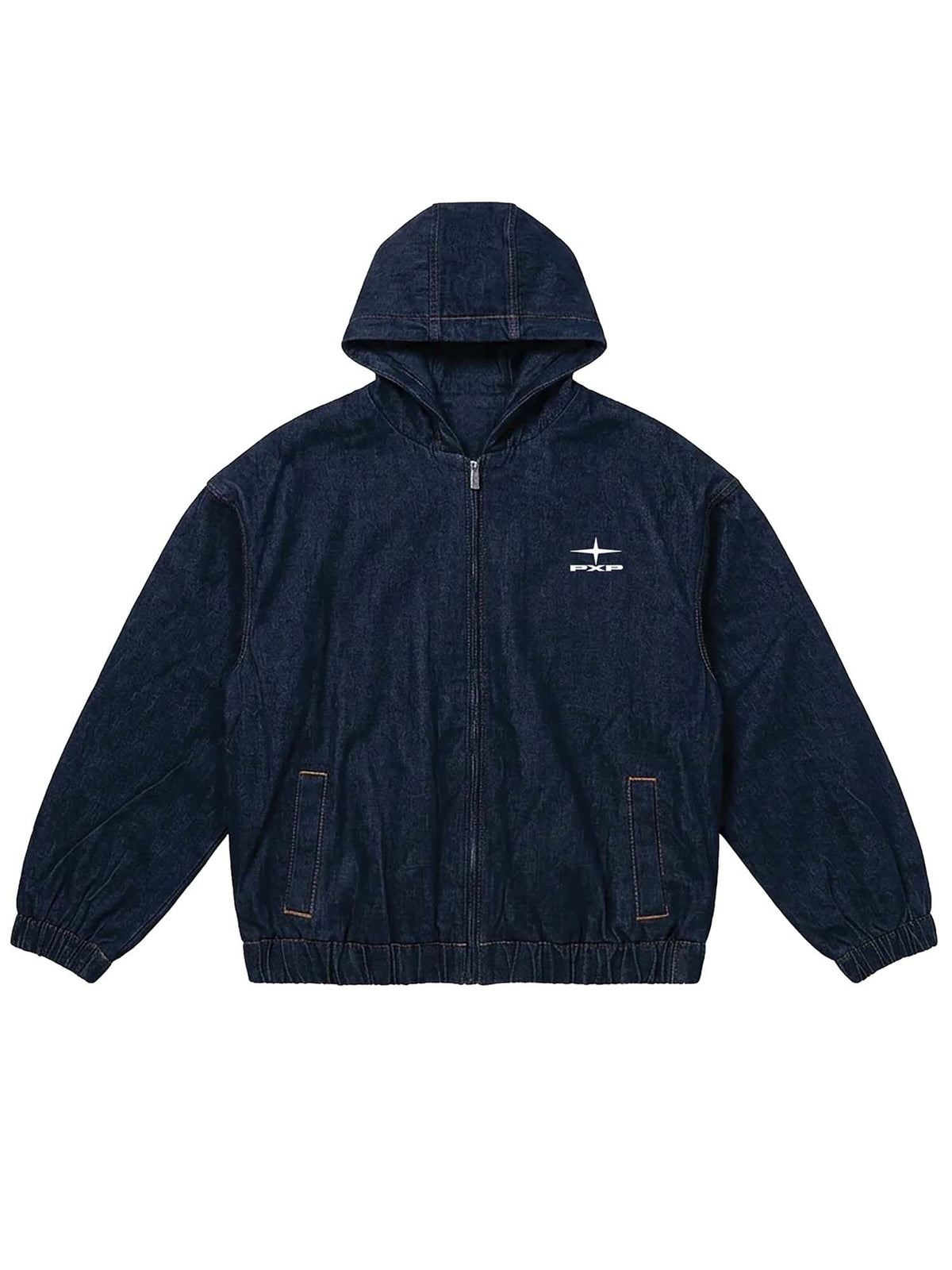 Project X Paris Giacca con cappuccio in denim snow Blu