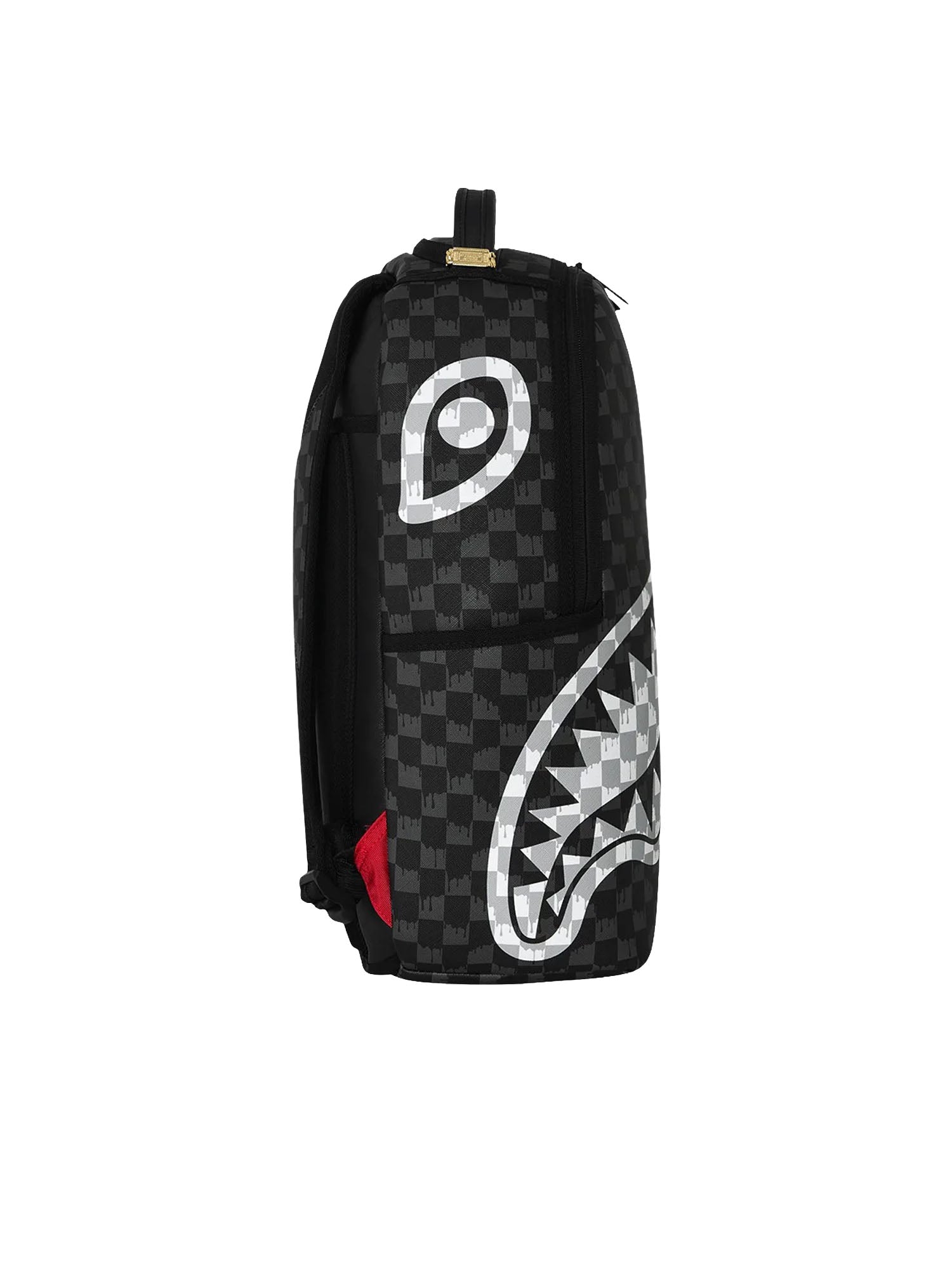 Sprayground Black and White Drip Check Shark Nero