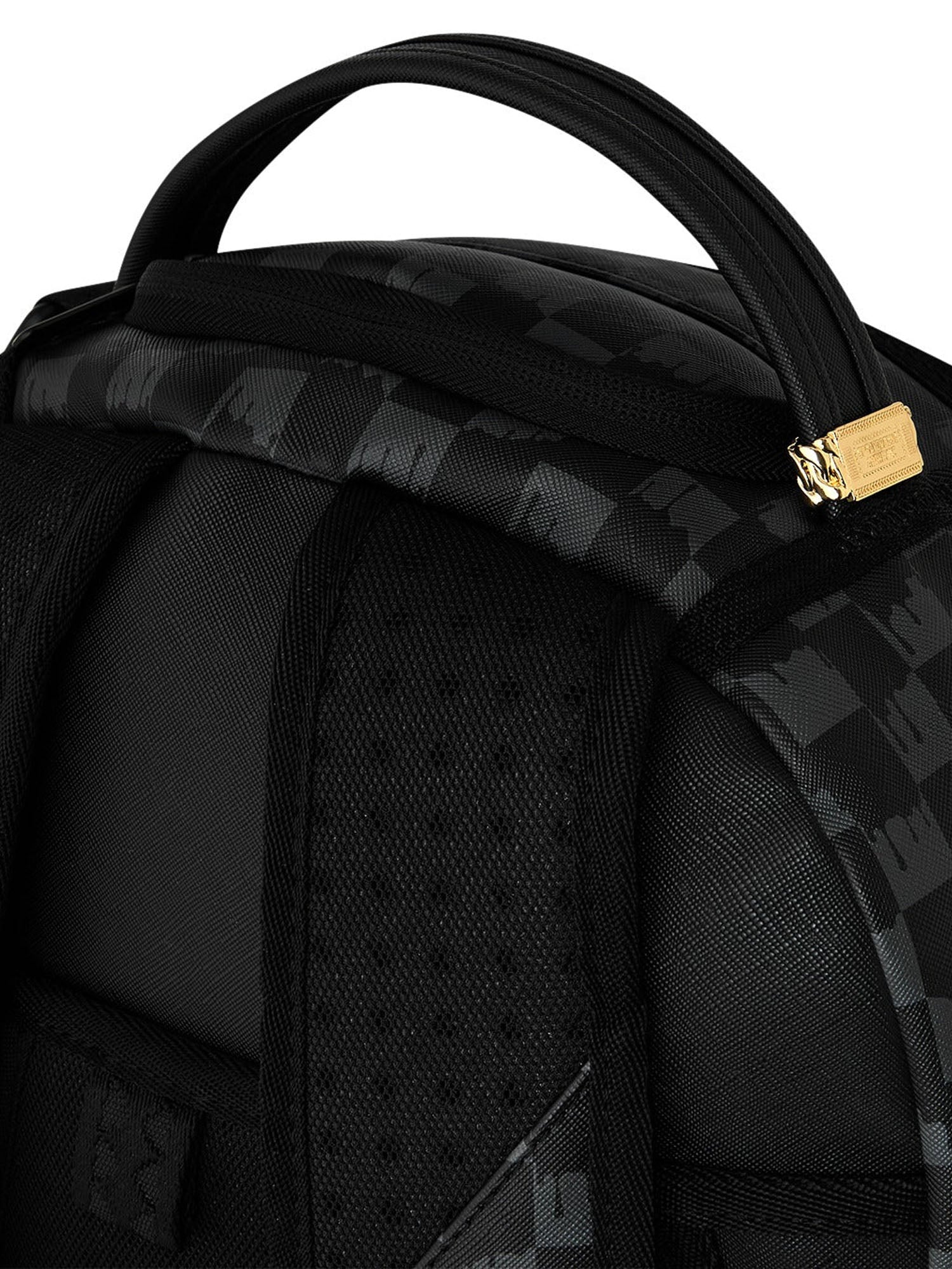 Sprayground Black and White Drip Check Shark Nero