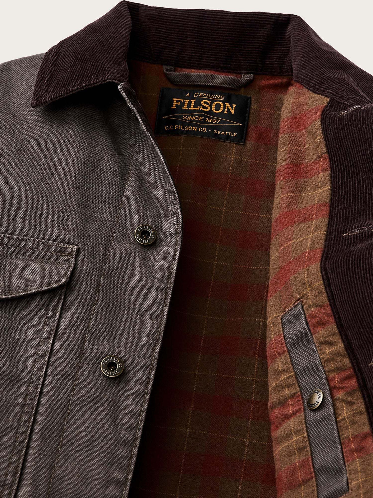 Filson Rustic Canvas Journeyman Jacket Marrone