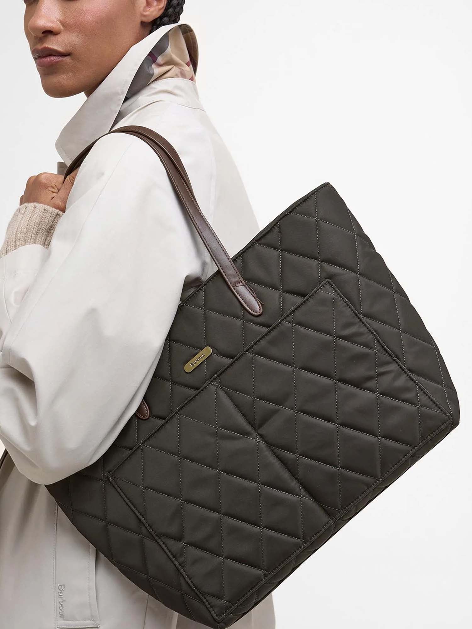 Barbour Tote trapuntata Verde
