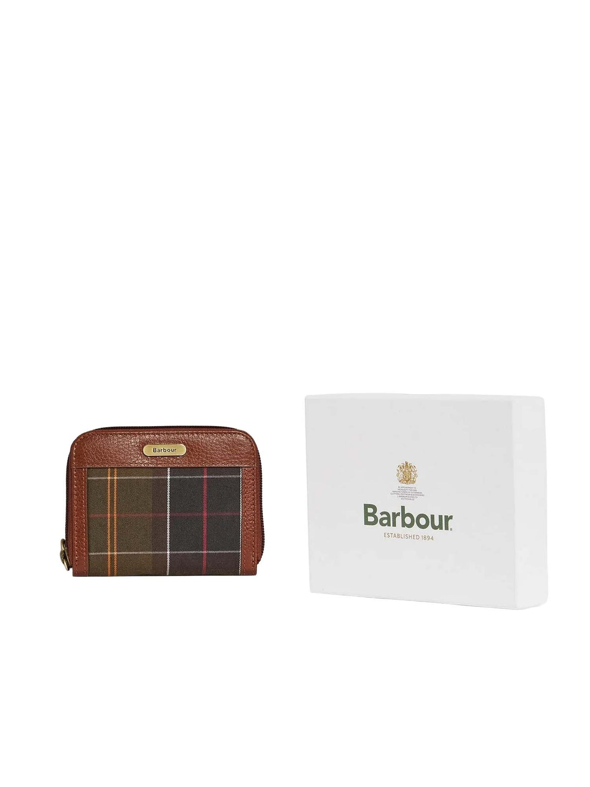 Barbour Mini portafoglio Daphne in tartan Marrone