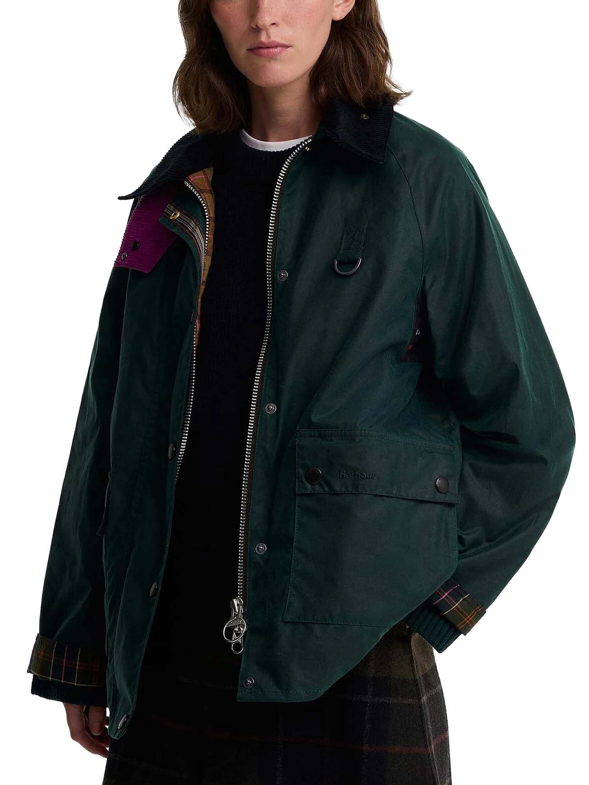Barbour Giacca cerata lunga Spey da donna Paul Smith Loves Barbour Verde