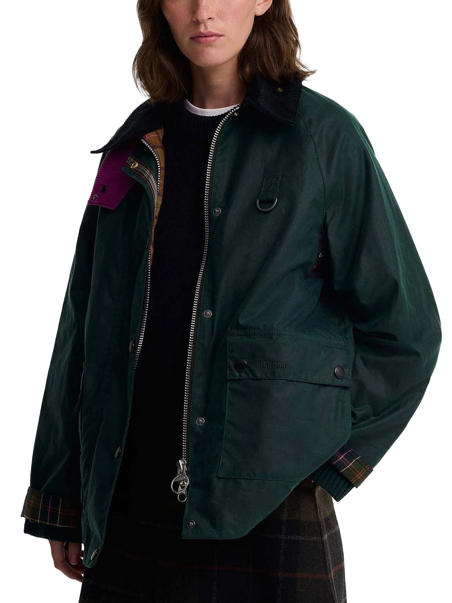 Barbour Giacca cerata lunga Spey da donna Paul Smith Loves Barbour Verde