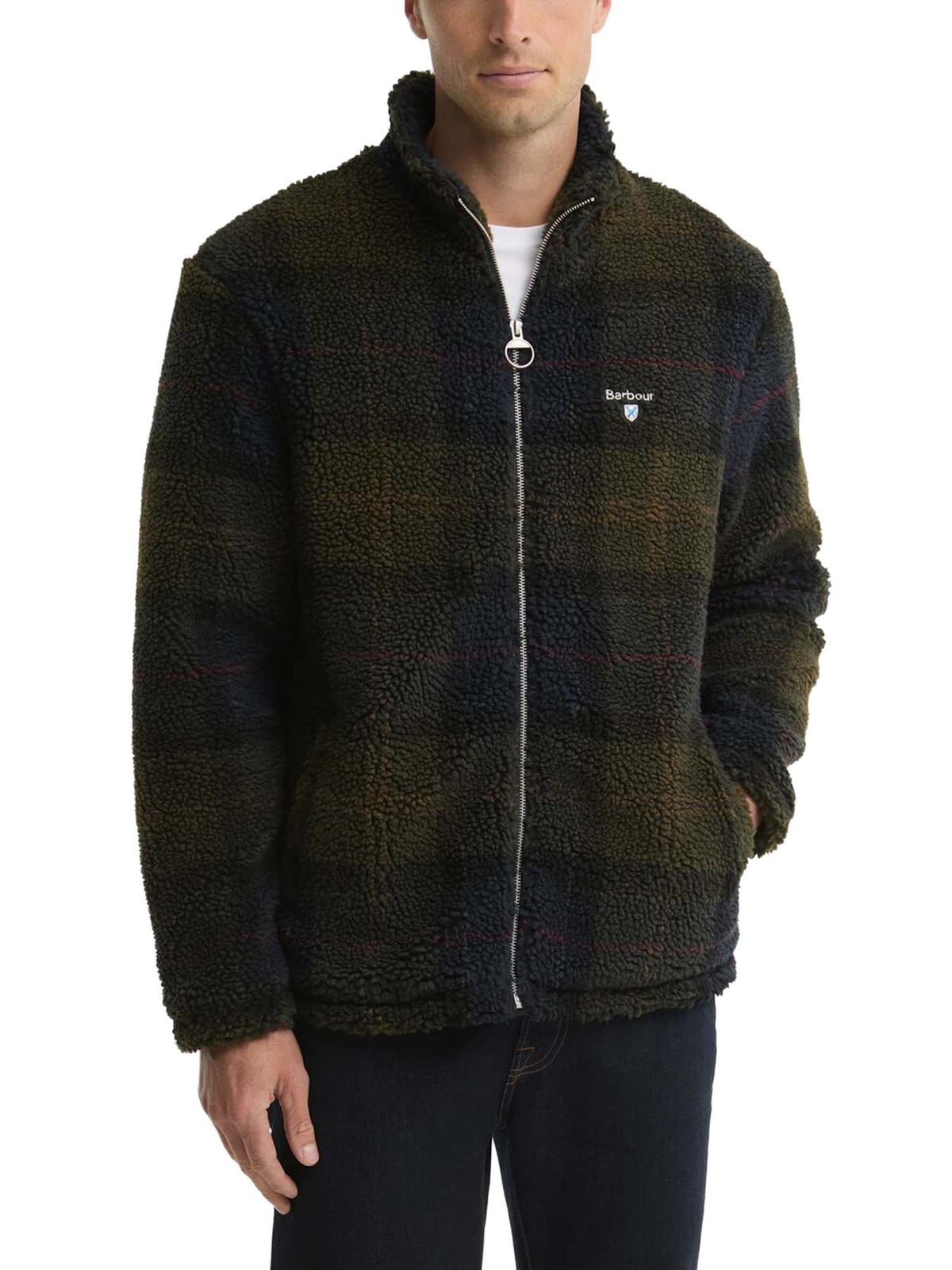 Barbour Pile sherpa con motivo tartan Multicolore
