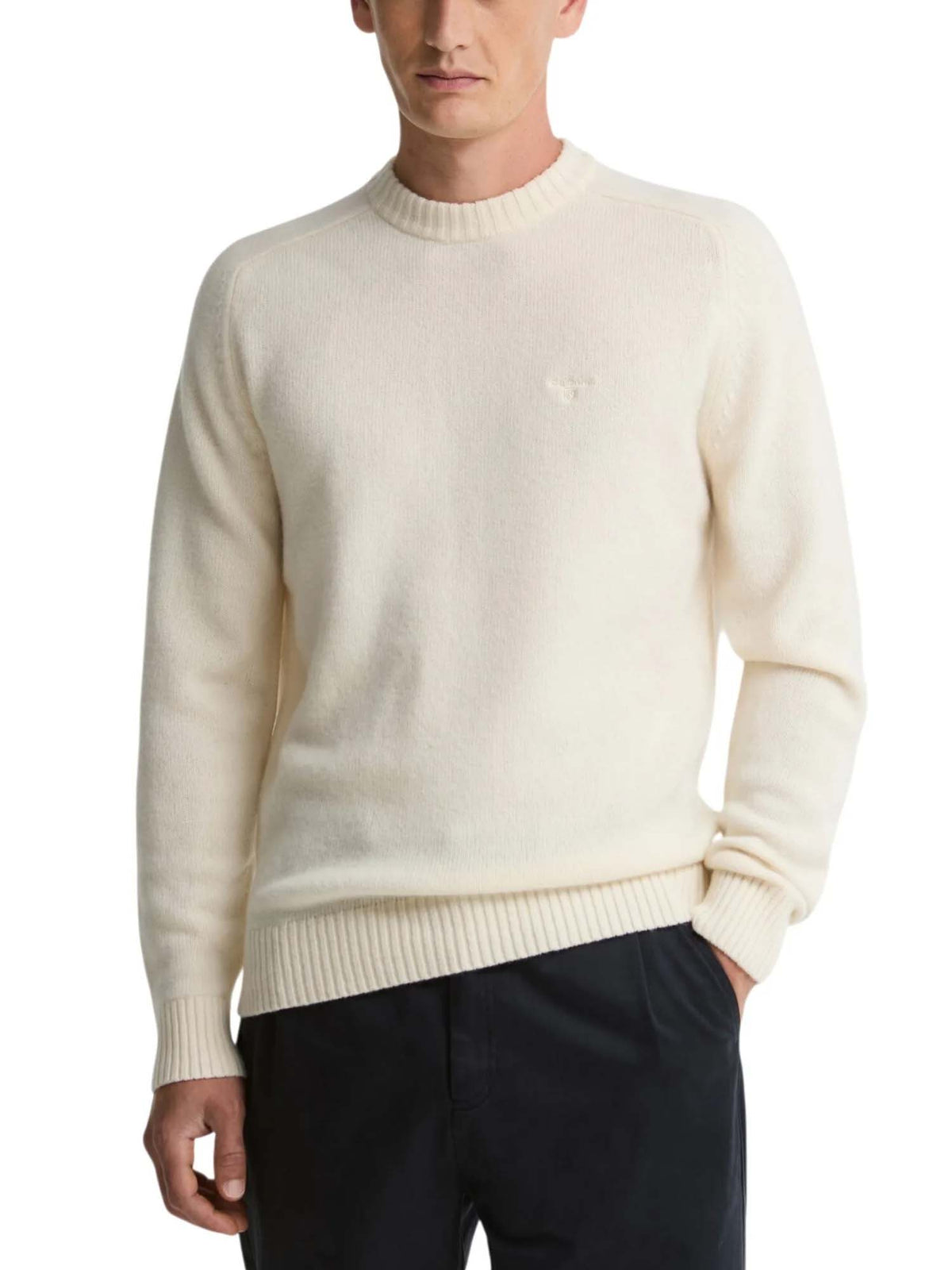 Barbour Maglione girocollo Newtown Bianco