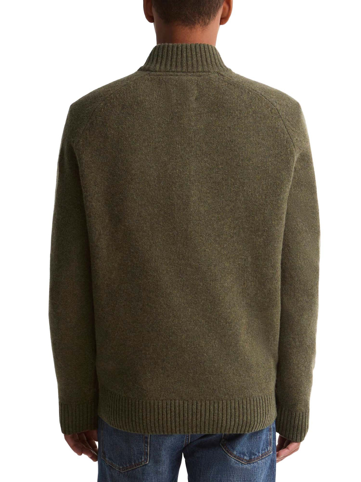 Barbour Maglione con zip corta Newtown Verde