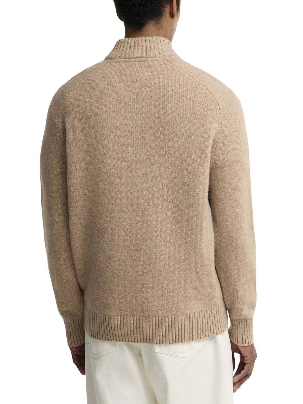 Barbour Maglione con zip corta Newtown Beige