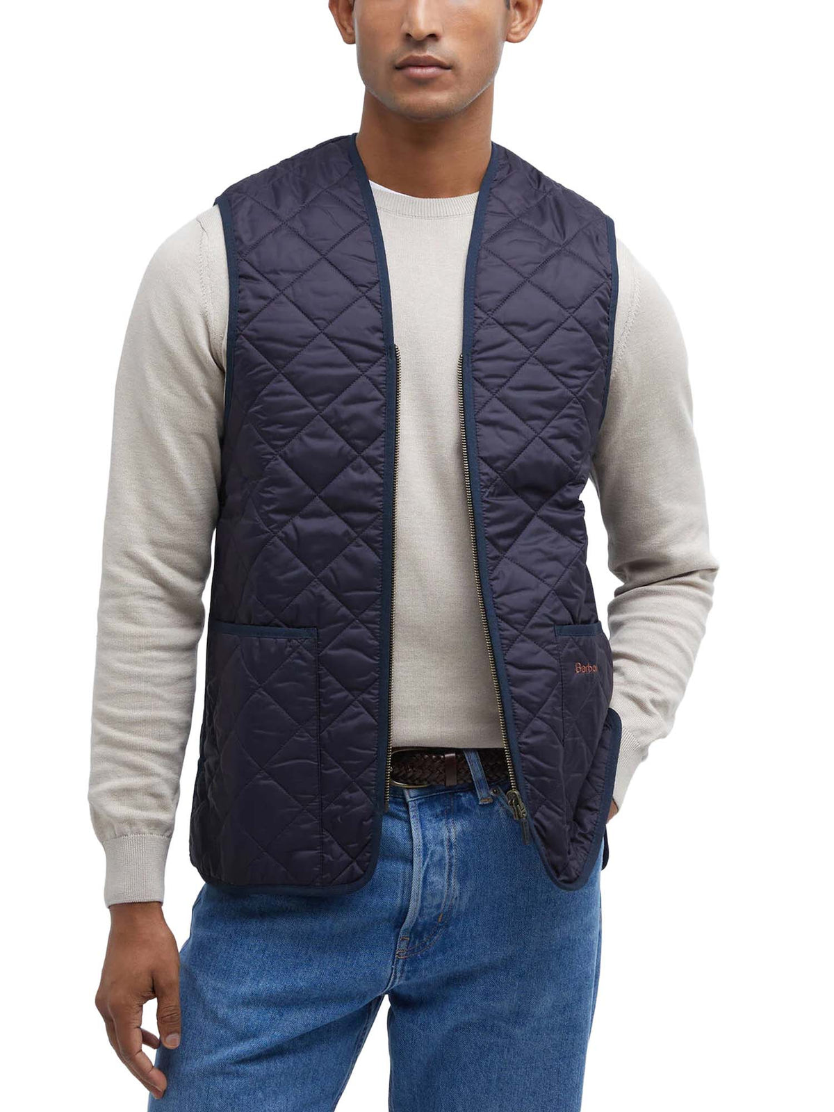 Barbour Gilet trapuntato/fodera con zip Blu