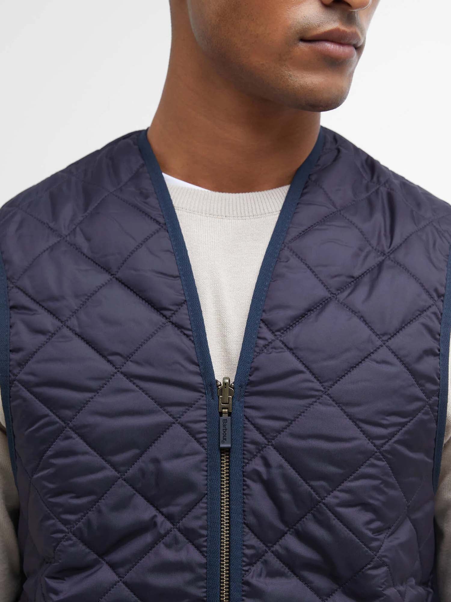 Barbour Gilet trapuntato/fodera con zip Blu
