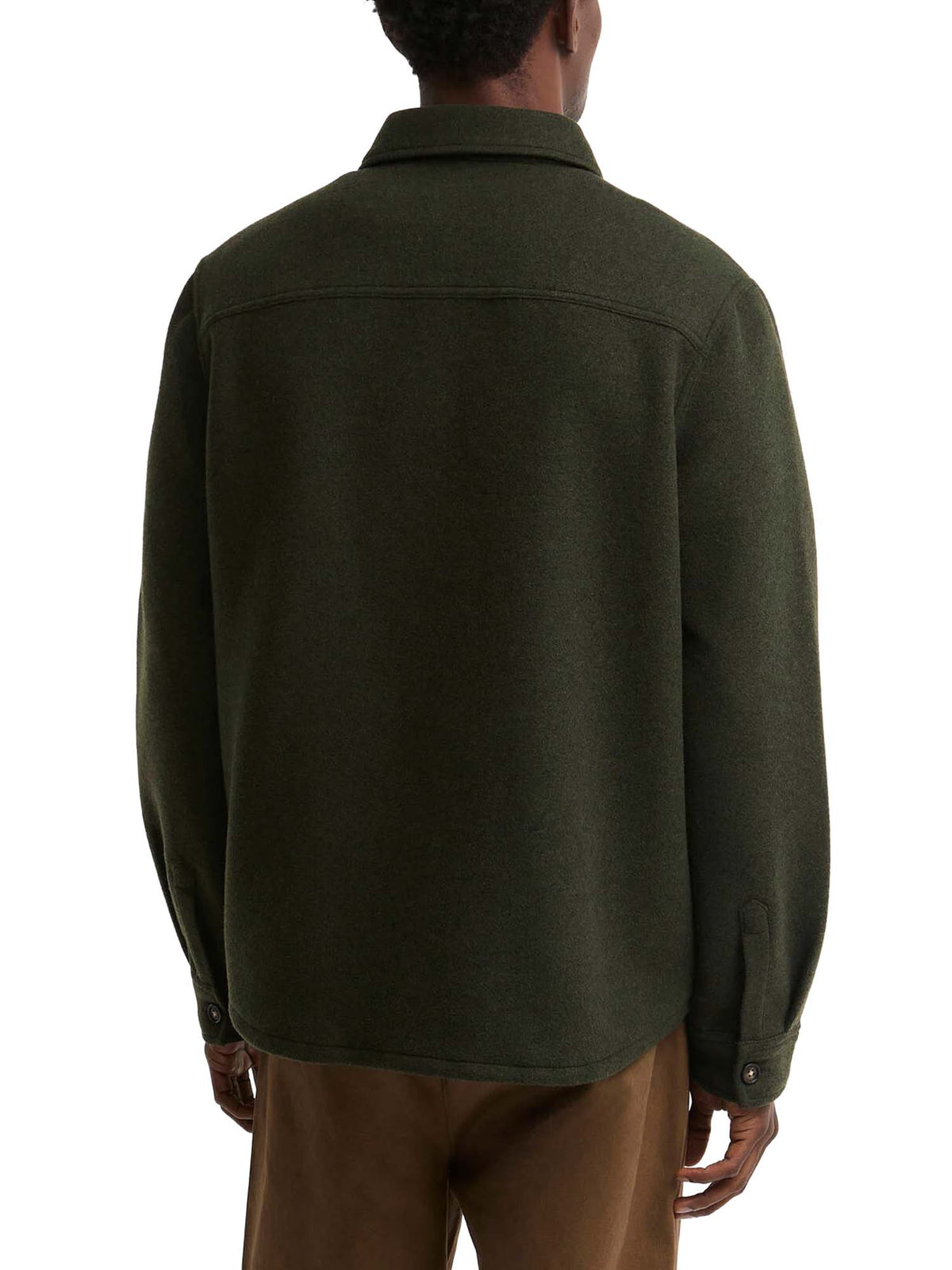 Barbour Overshirt misto lana Marltown leggermente aderente Verde
