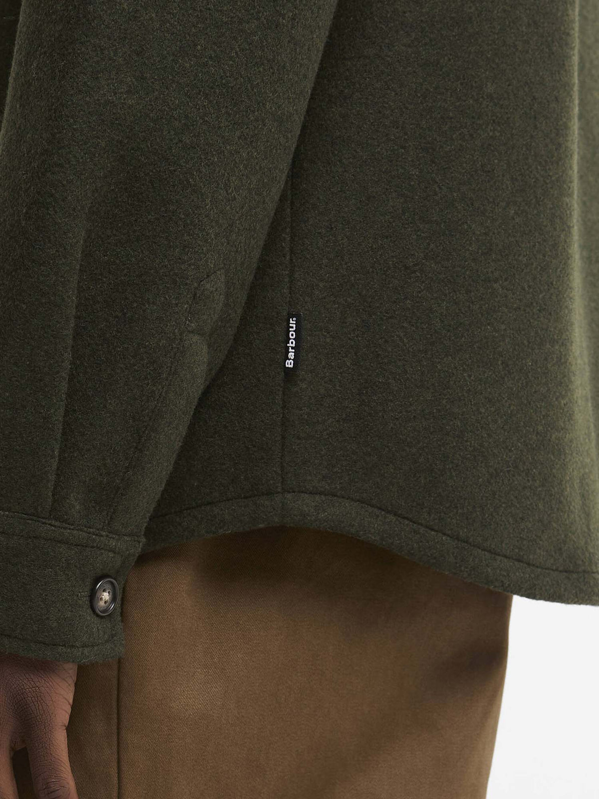 Barbour Overshirt misto lana Marltown leggermente aderente Verde