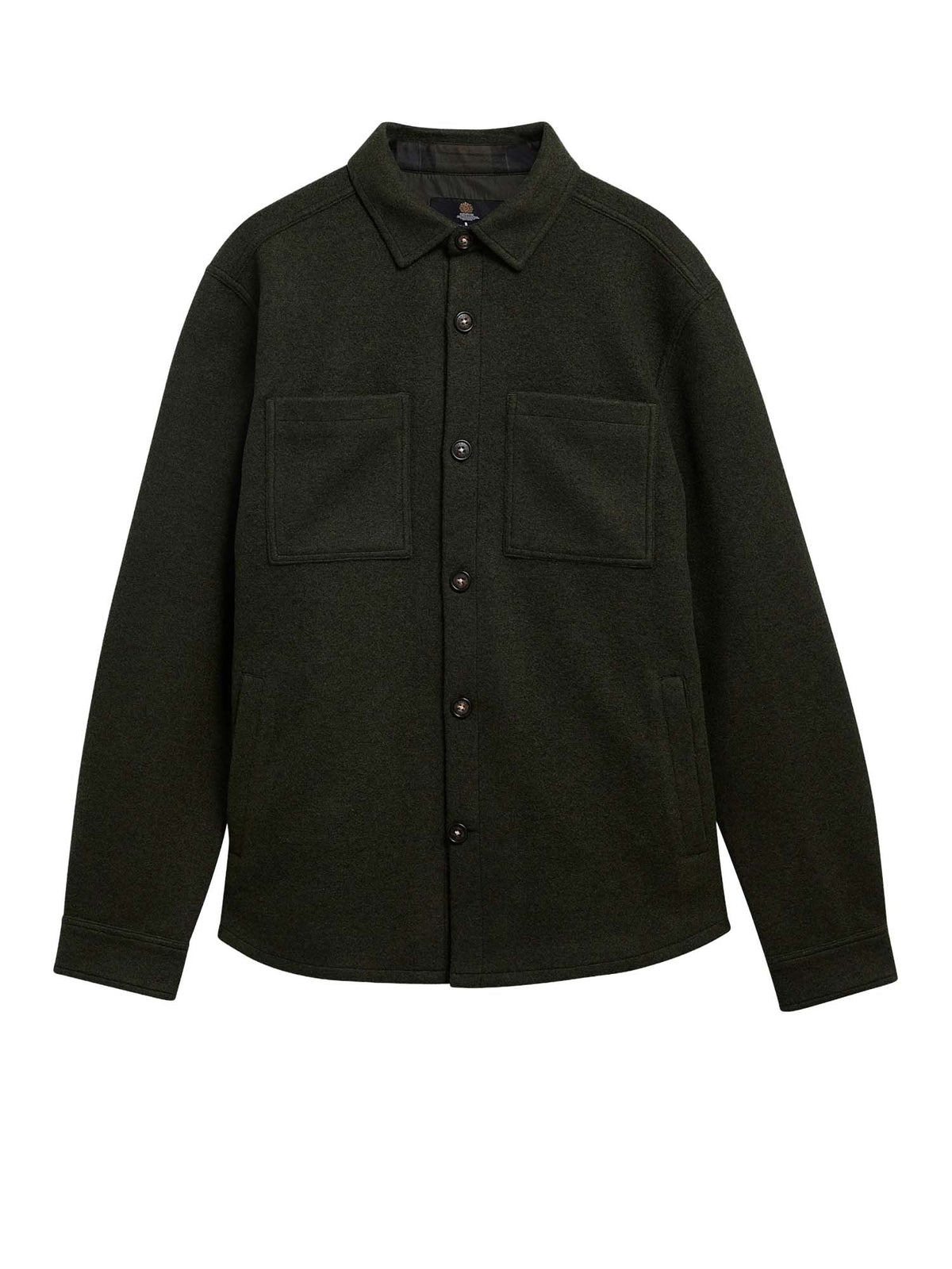Barbour Overshirt misto lana Marltown leggermente aderente Verde