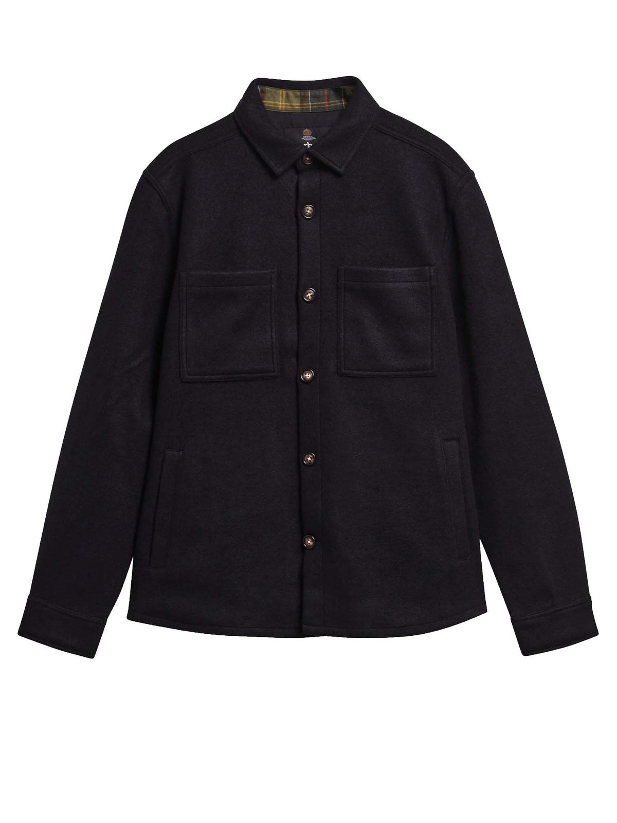 Barbour Overshirt misto lana Marltown leggermente aderente Blu