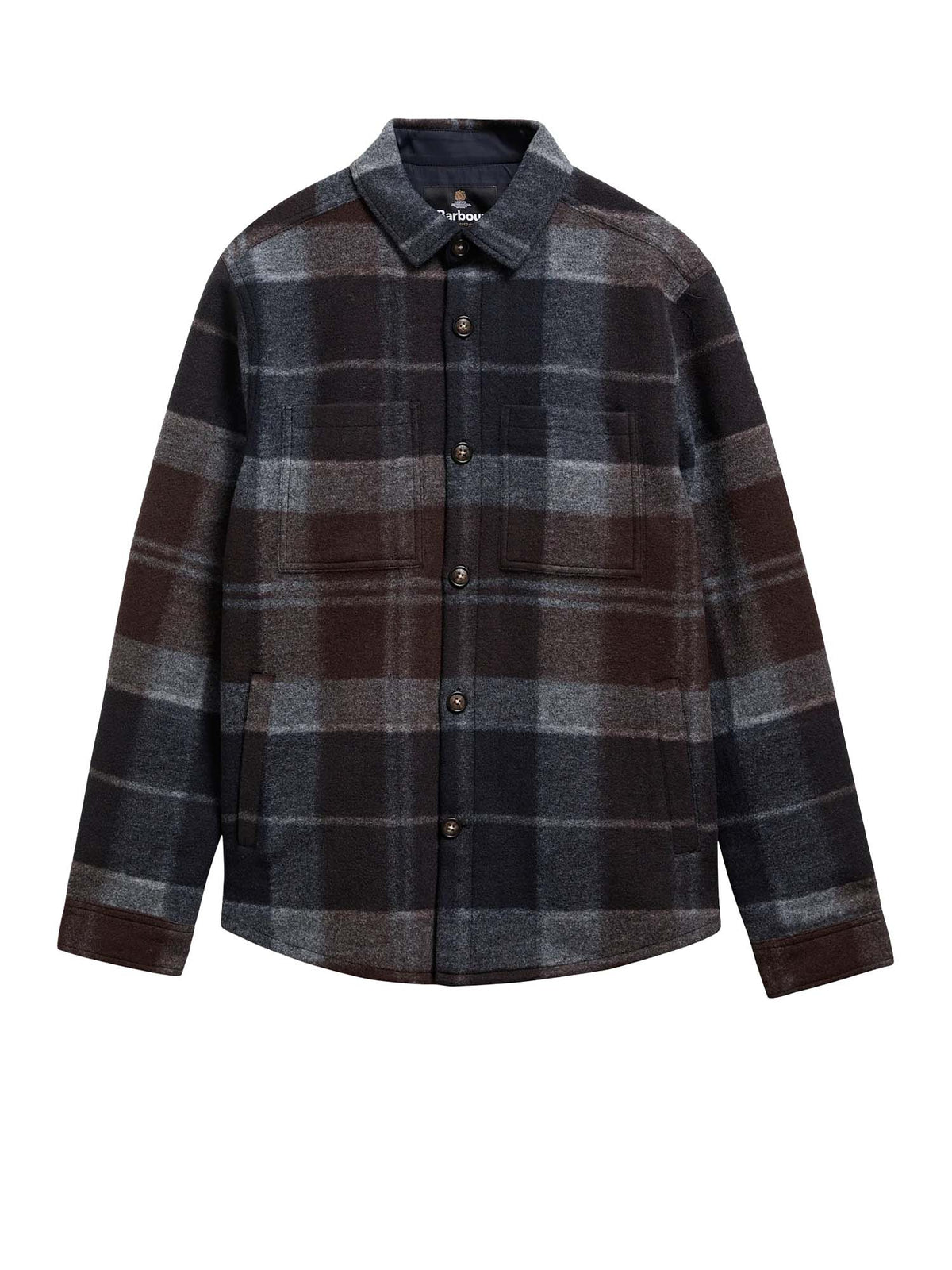 Barbour Overshirt Woodlane spazzolata con motivo a quadri Multicolore
