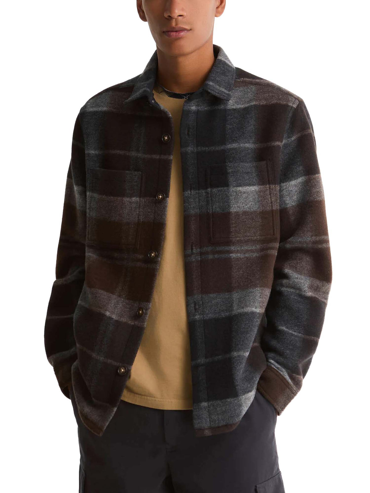 Barbour Overshirt Woodlane spazzolata con motivo a quadri Multicolore