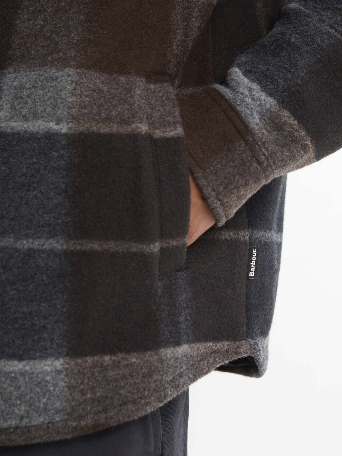 Barbour Overshirt Woodlane spazzolata con motivo a quadri Multicolore