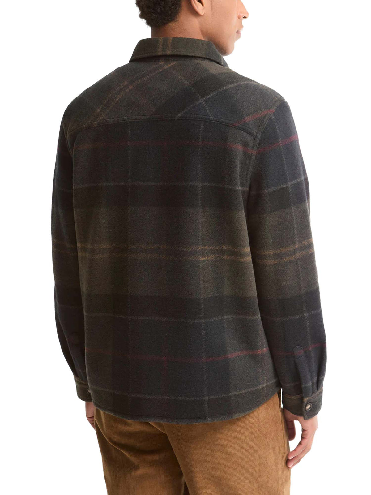 Barbour Overshirt Woodlane spazzolata con motivo a quadri Verde